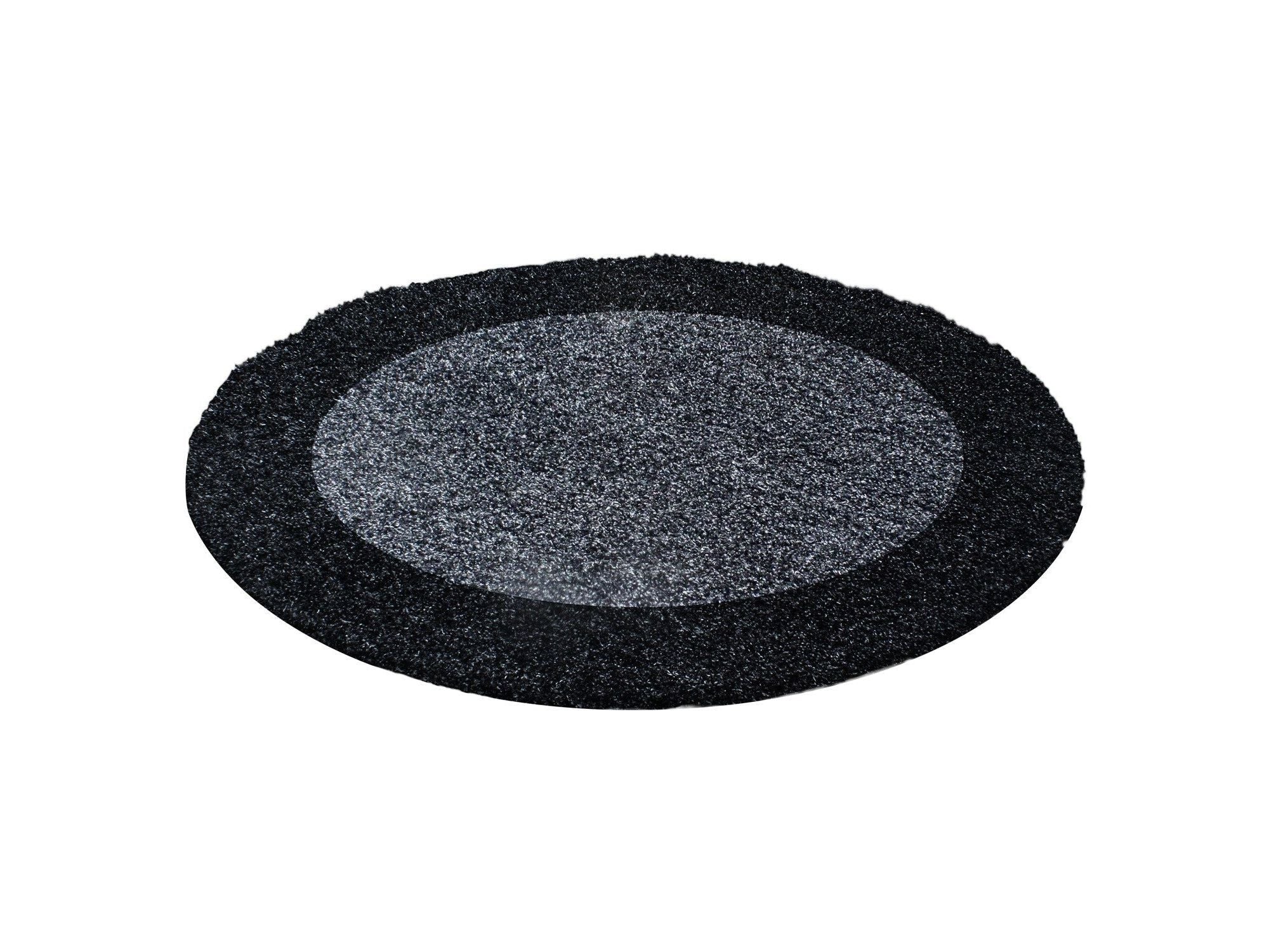 Hochflor Langflor Wohnzimmer Shaggy Teppich 2 Farbig Anthrazit Grau