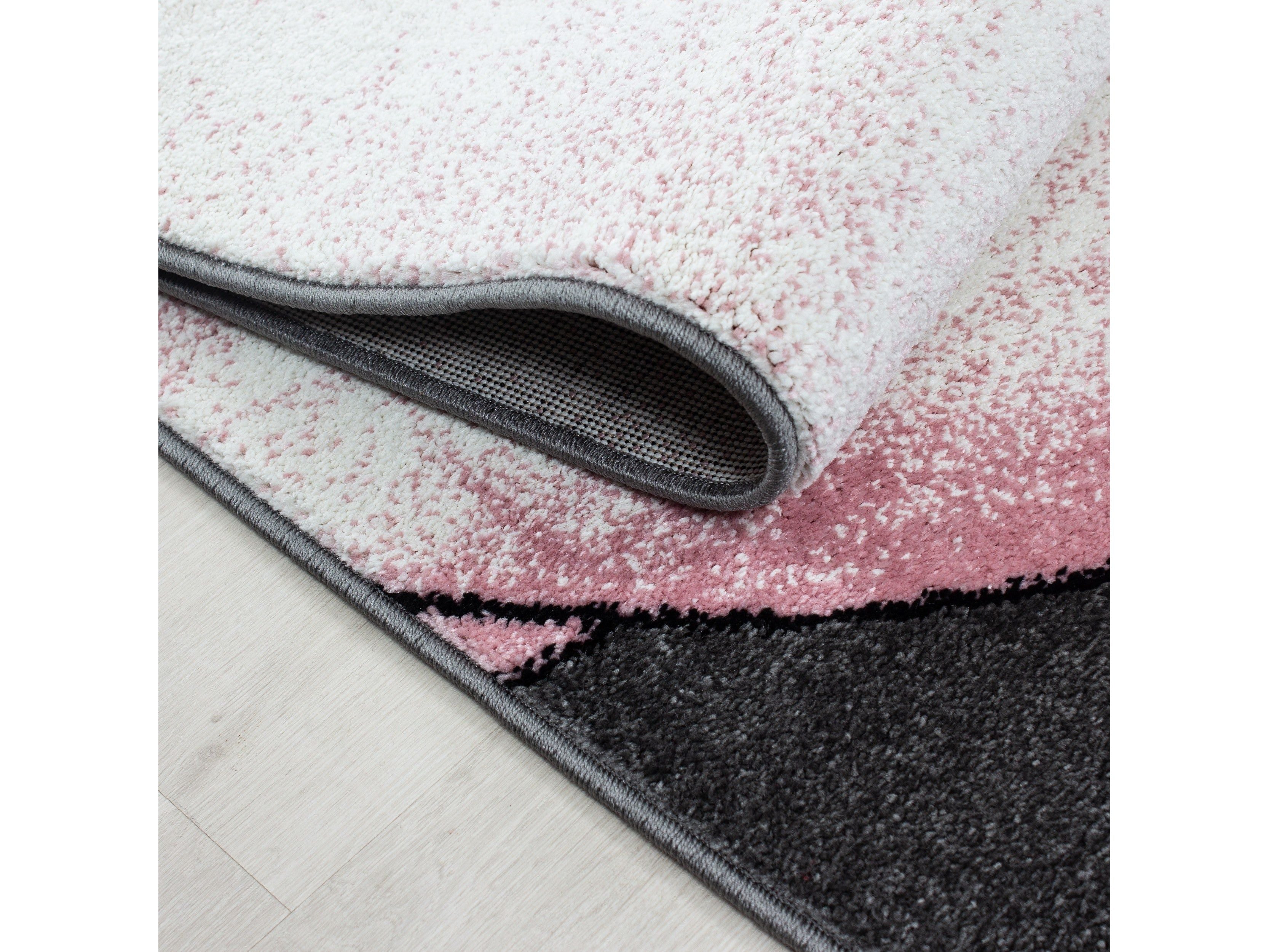 Kinderteppich Kinderzimmer Teppich niedlicher Elefantenbaby Stern Grau-Weiß-Pink