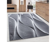 Moderner Designer Wohnzimmer Teppich Parma Schwarz