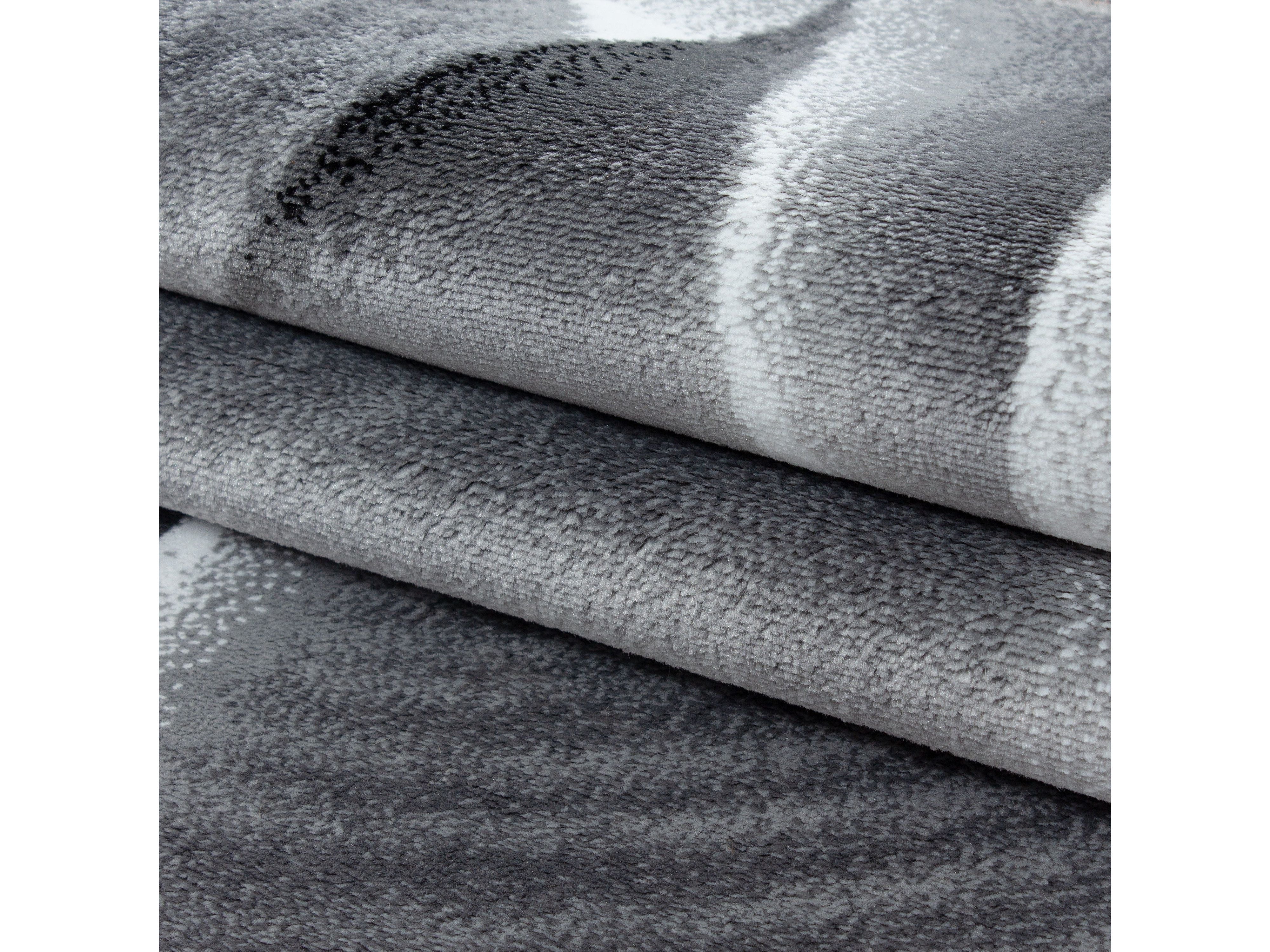 Moderner Designer Wohnzimmer Teppich Parma Schwarz