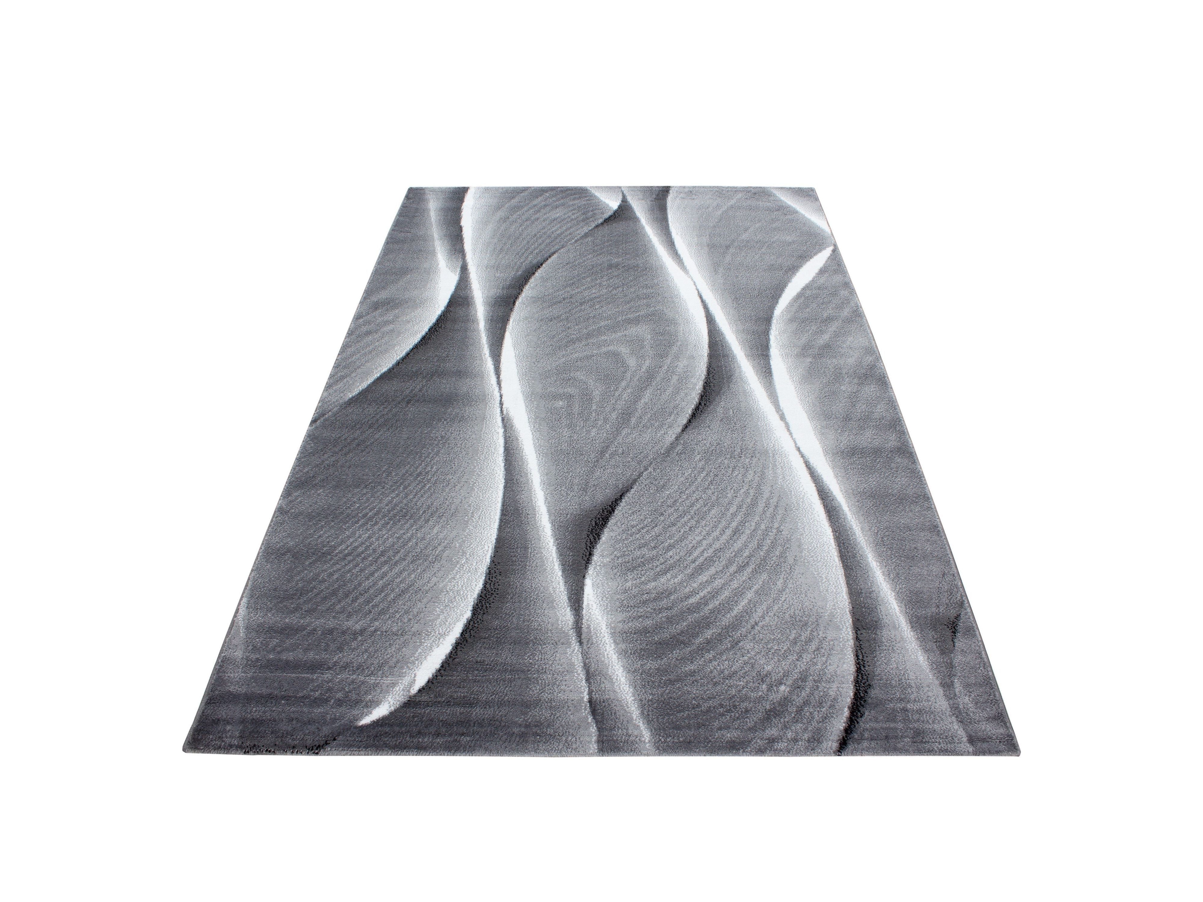 Moderner Designer Wohnzimmer Teppich Parma Schwarz