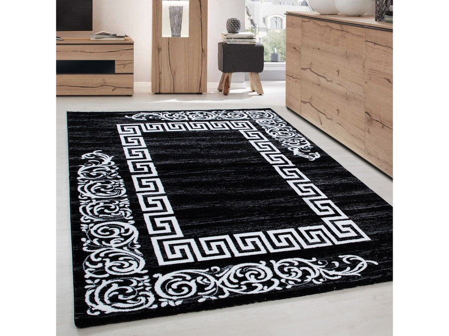 Moderner Designer Elegance Wohnzimmer Teppich Miami 6620 Schwarz-Weiss