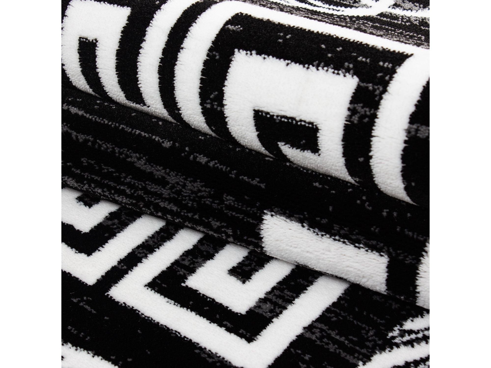 Moderner Designer Elegance Wohnzimmer Teppich Miami 6620 Schwarz-Weiss