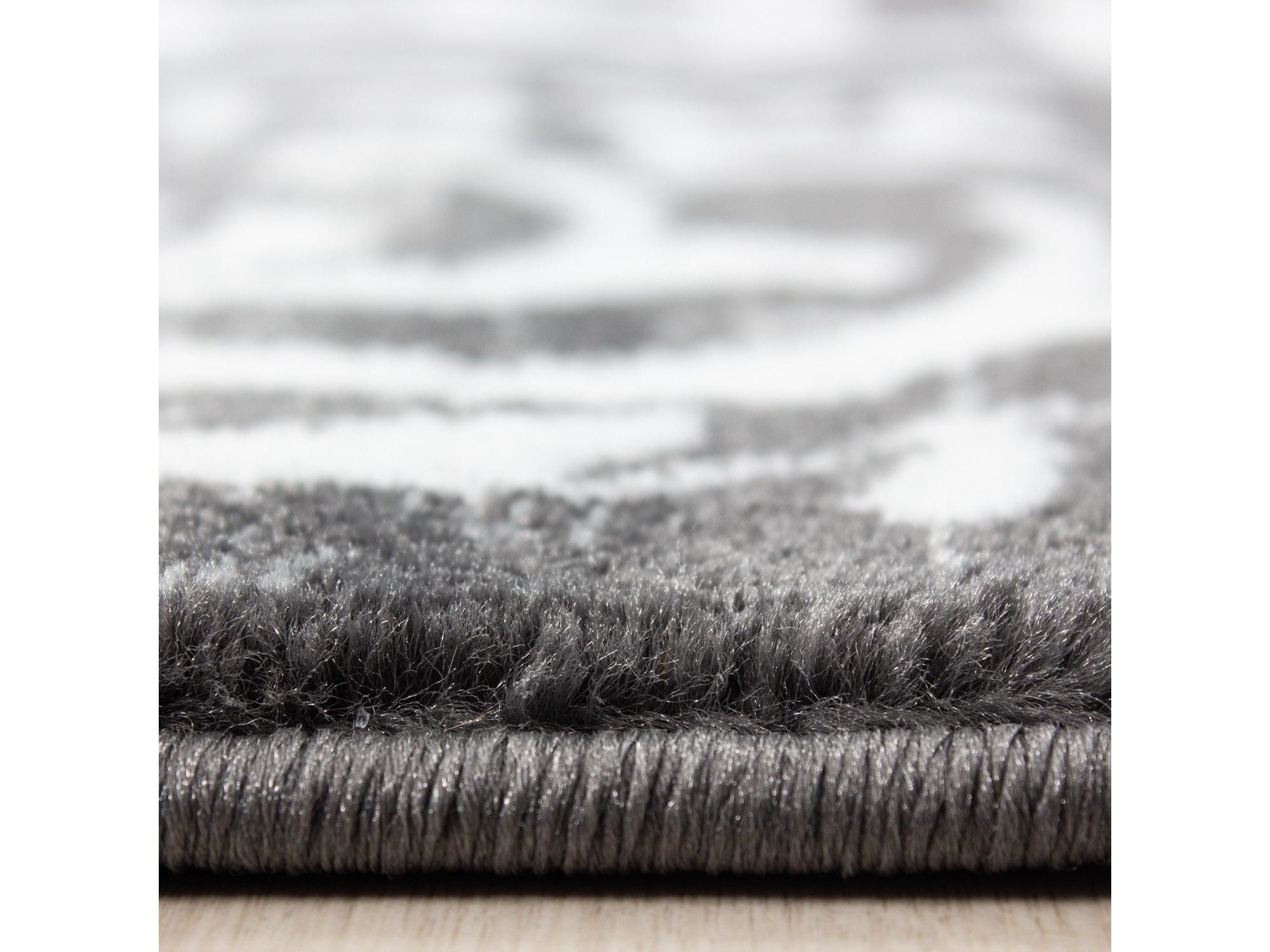 Moderner Designer Elegance Wohnzimmer Teppich Miami 6620 Grau-Weiss