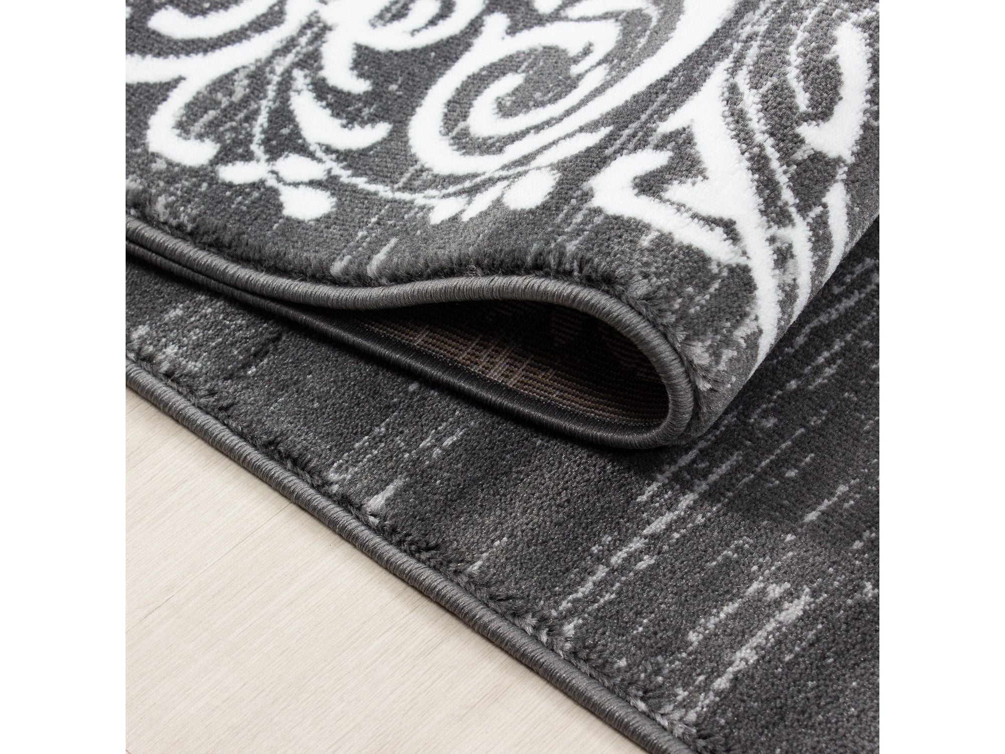 Moderner Designer Elegance Wohnzimmer Teppich Miami 6620 Grau-Weiss