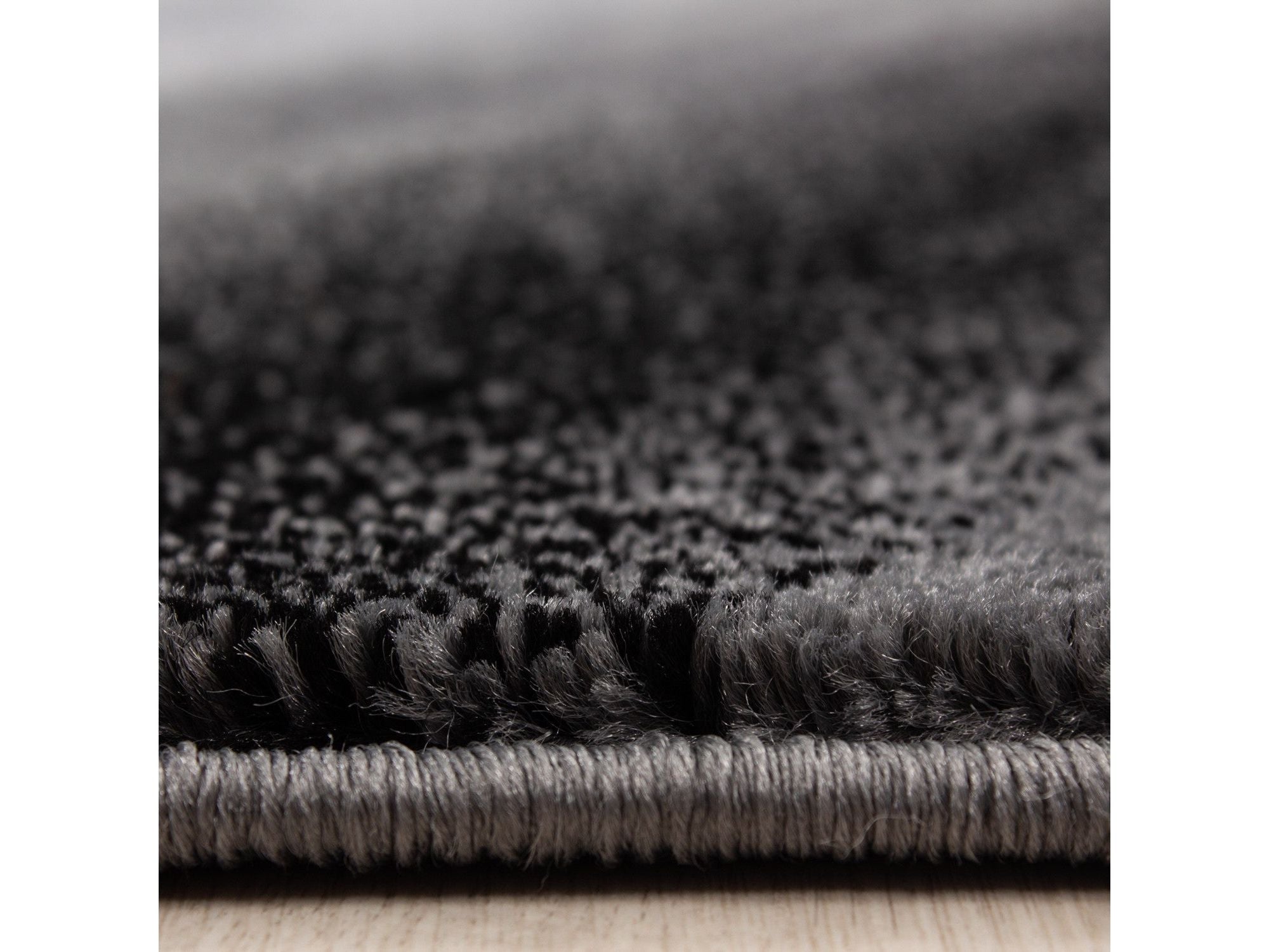 Moderner Designer Wohnzimmer Teppich Wellendesign Miami 6630 Schwarz-Grau