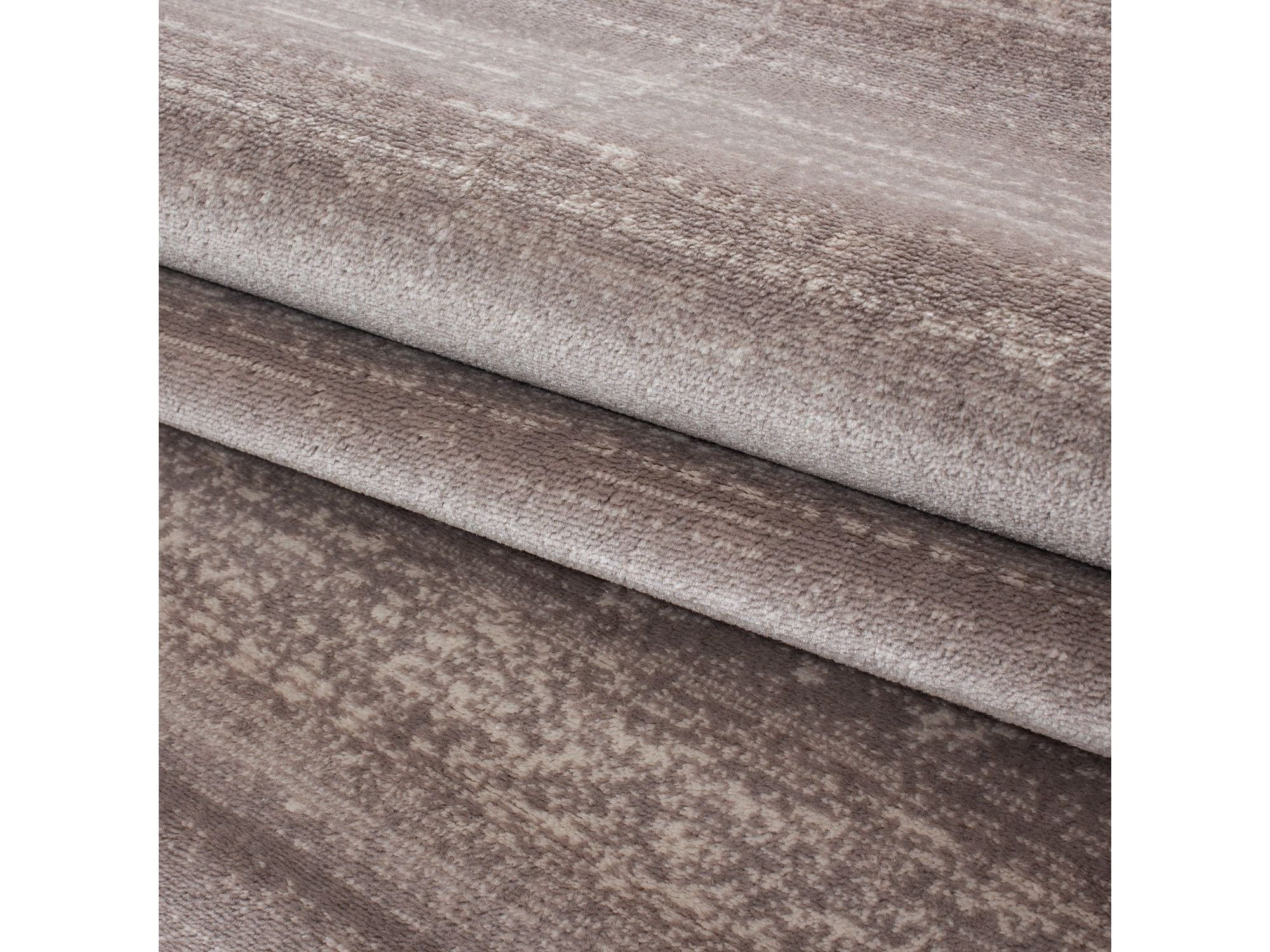 Moderner Designer Kurzflor Wohnzimmer Teppich Beige Mocca