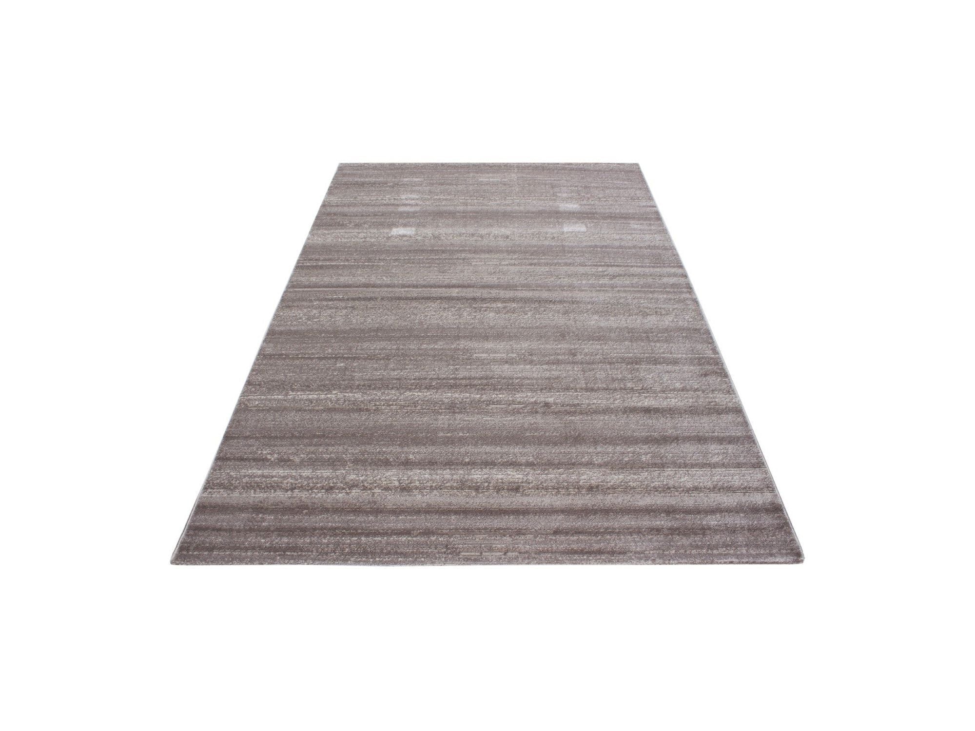 Moderner Designer Kurzflor Wohnzimmer Teppich Beige Mocca