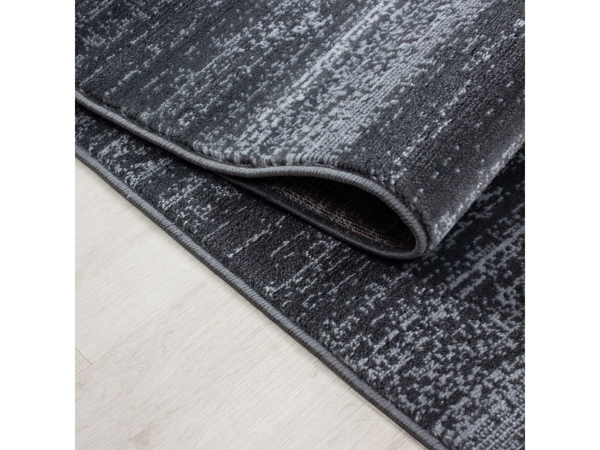 Wohnzimmer Jugendzimmer Teppich Kurzflor Grau Anthrazit