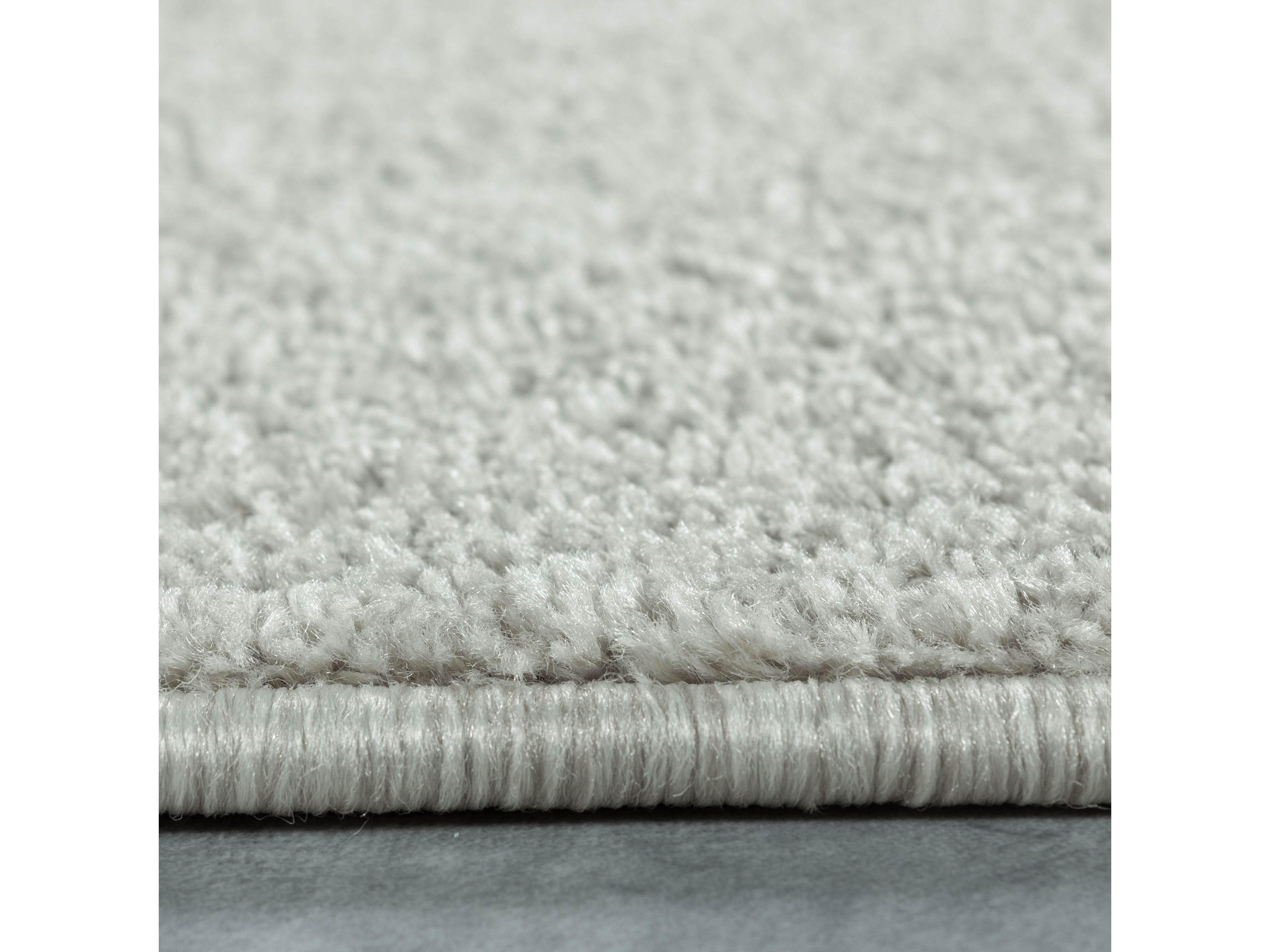 Kurzflor Gabbeh Optik Wohnzimmerteppich Flachflor Teppich Einfarbig Creme