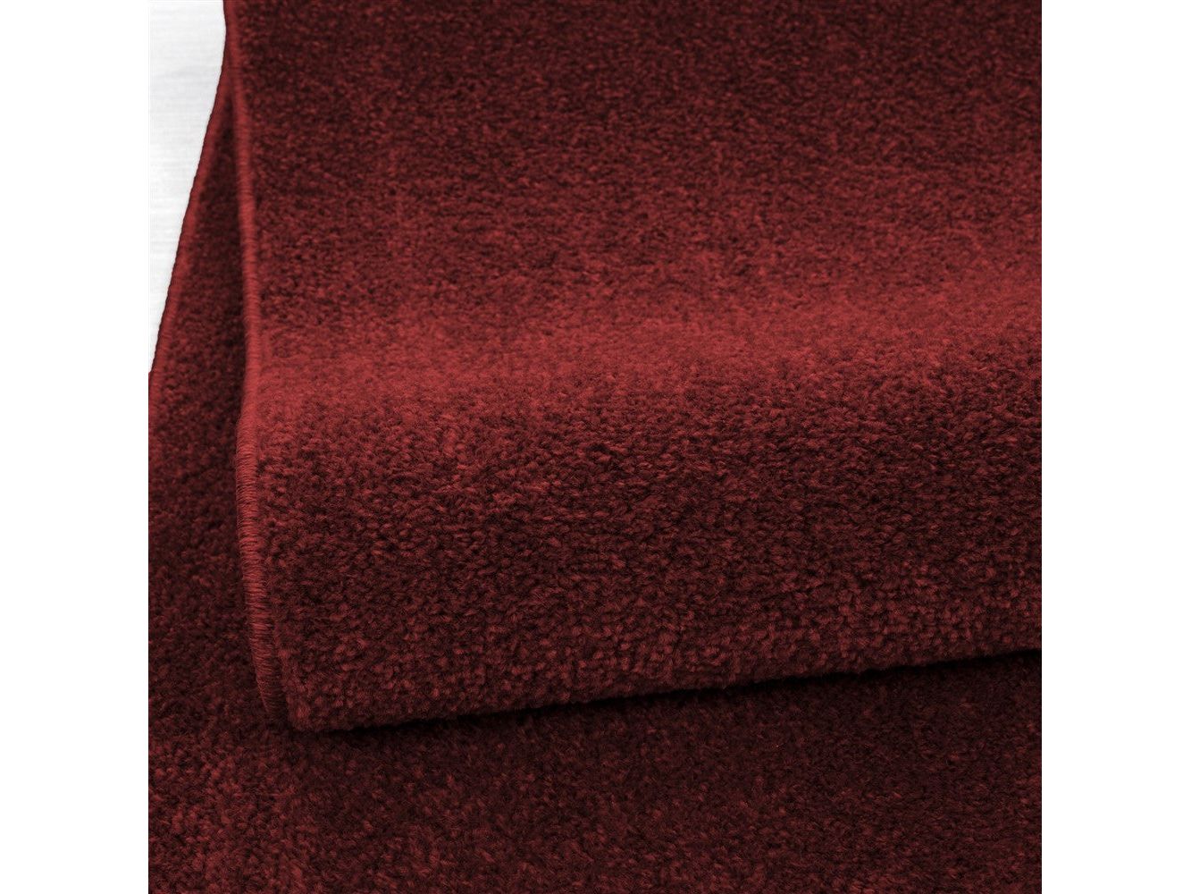 Teppich Kurzflor Modern Wohnzimmer Einfarbig Meliert Uni günstig Rot