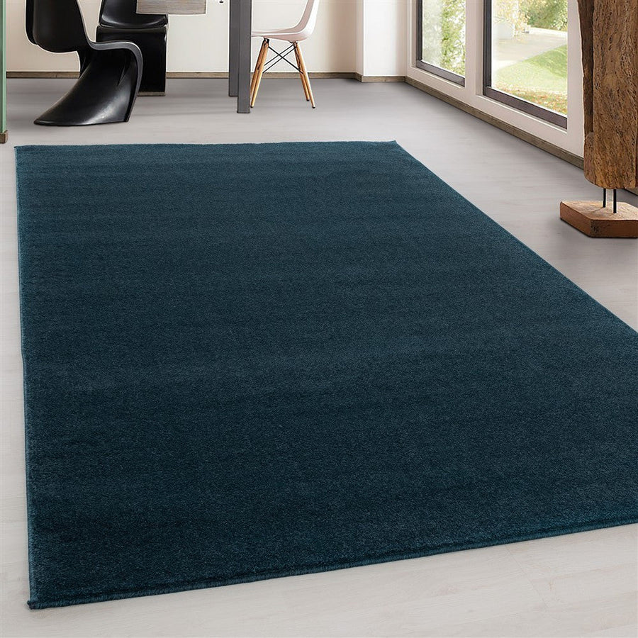 Short-pile rug, modern living room, solid color, mottled, turquoise, affordable