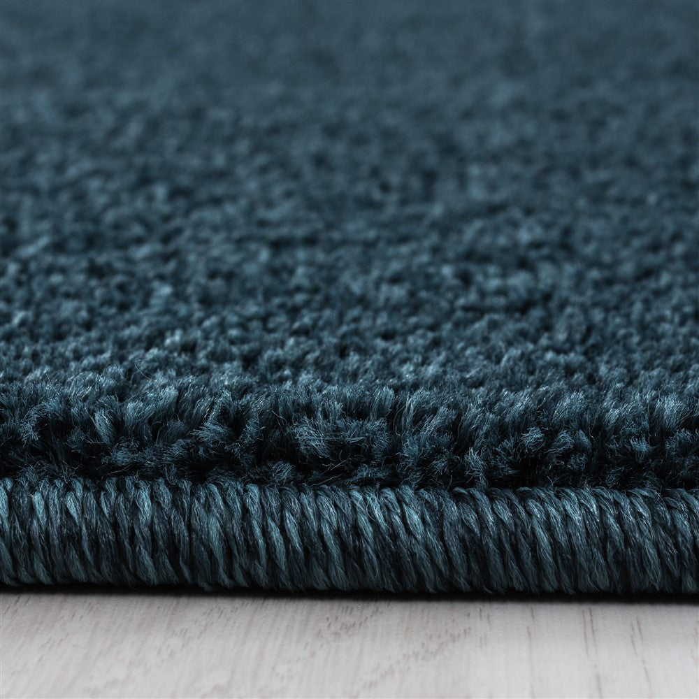 Teppich Kurzflor Modern Wohnzimmer Einfarbig Meliert Uni günstig Türkis