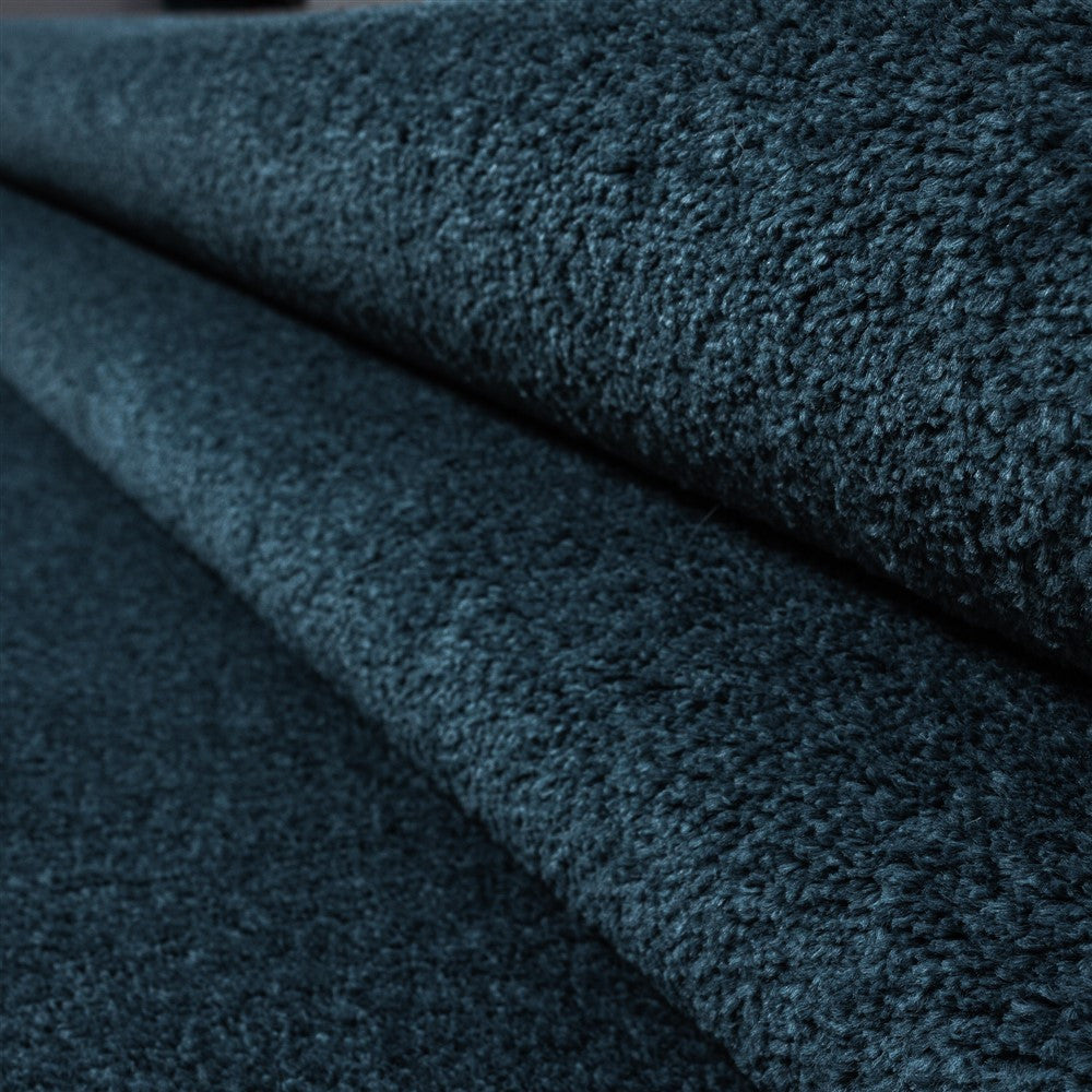 Teppich Kurzflor Modern Wohnzimmer Einfarbig Meliert Uni günstig Türkis