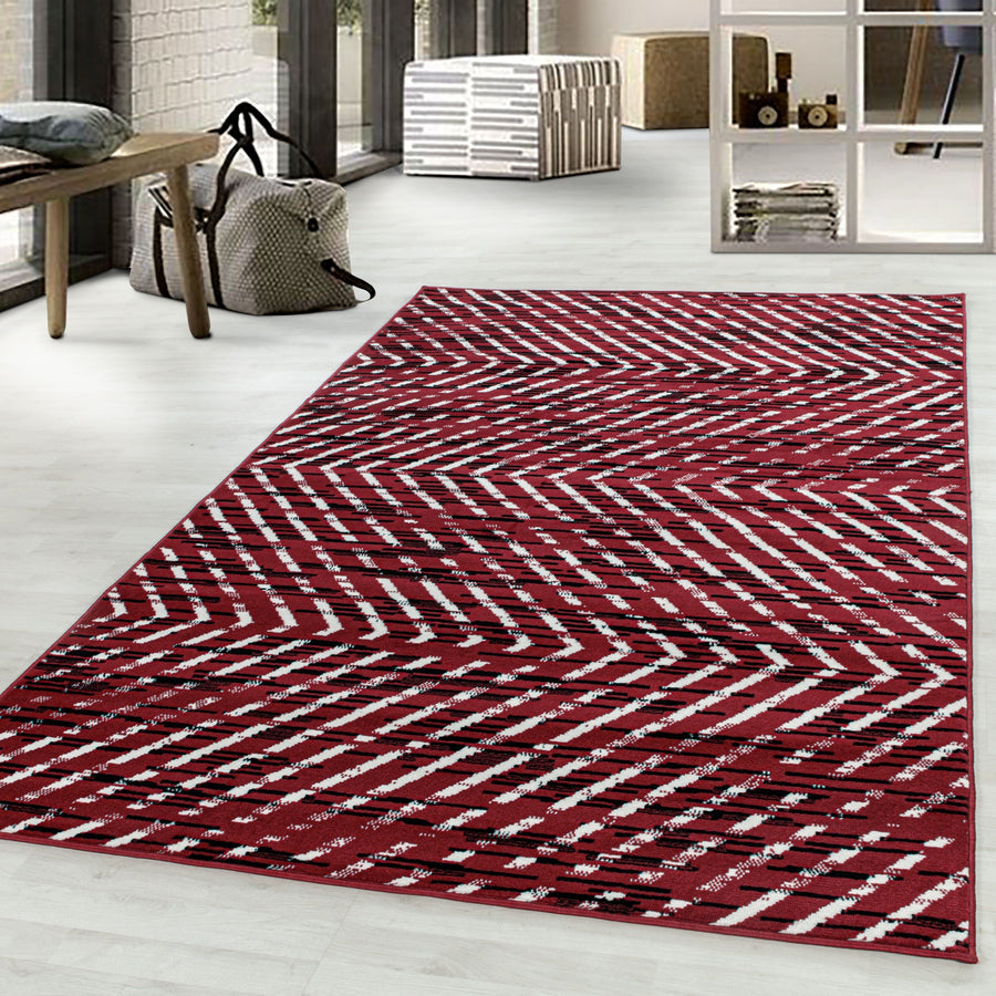 Oturma odası halısı kısa tüylü halı modern yapı desen tüylü yumuşak kırmızı