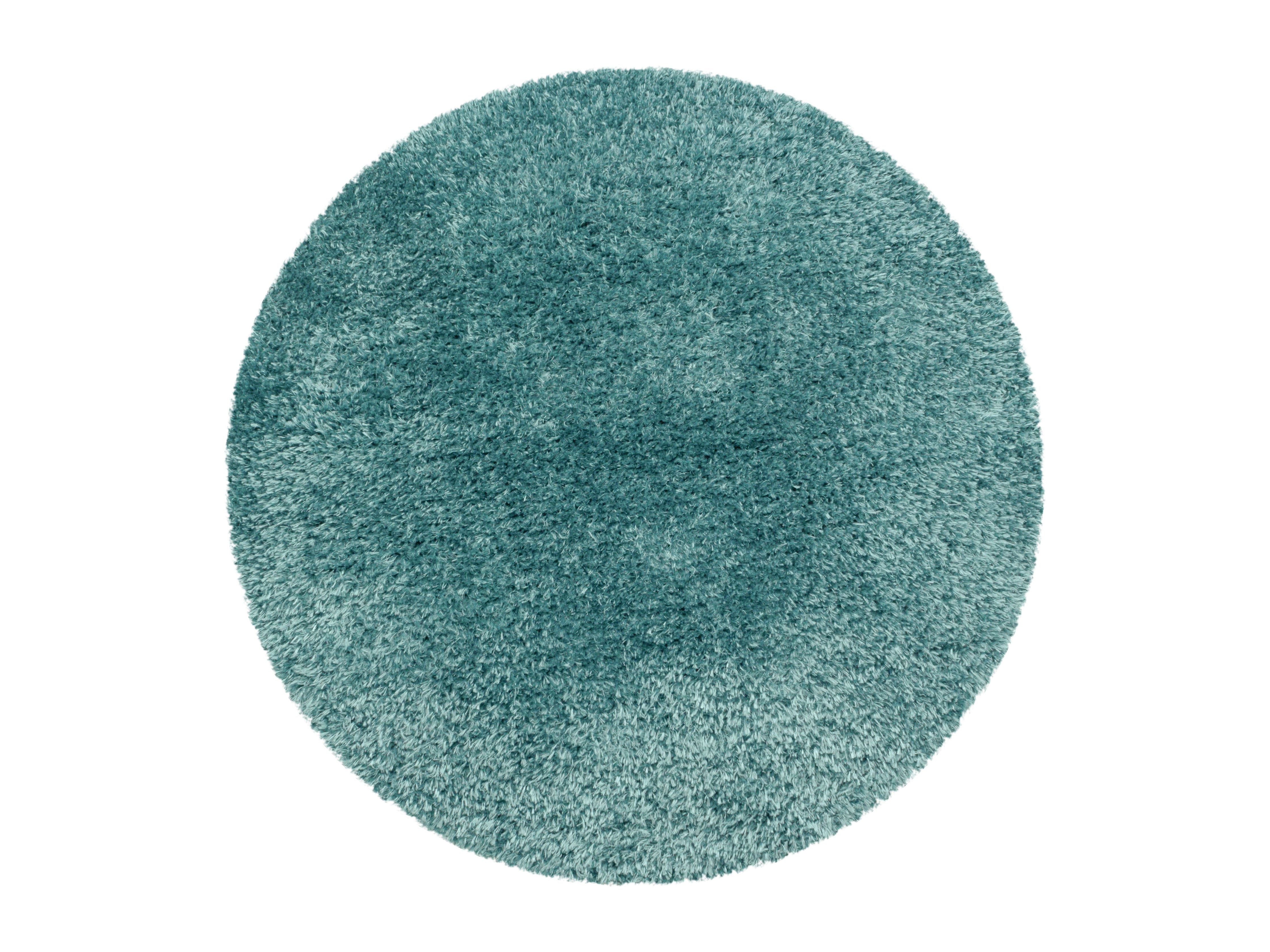 Shaggy living room high-pile rug, glossy yarn, solid color rose