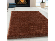 Shaggy Wohnzimmer Hochflor Teppich Glanz Garn Einfarbig Kupfer
