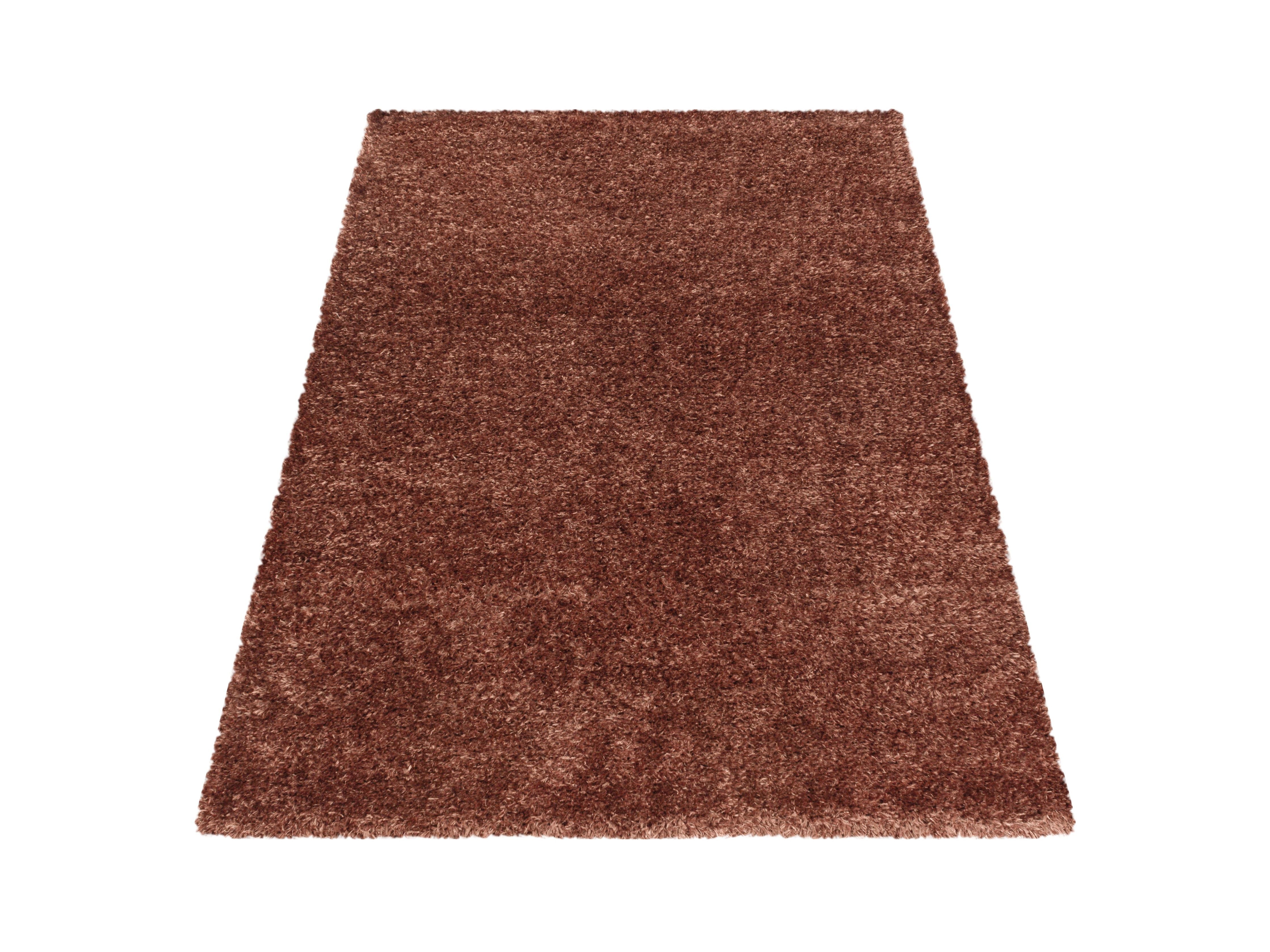 Shaggy Wohnzimmer Hochflor Teppich Glanz Garn Einfarbig Kupfer