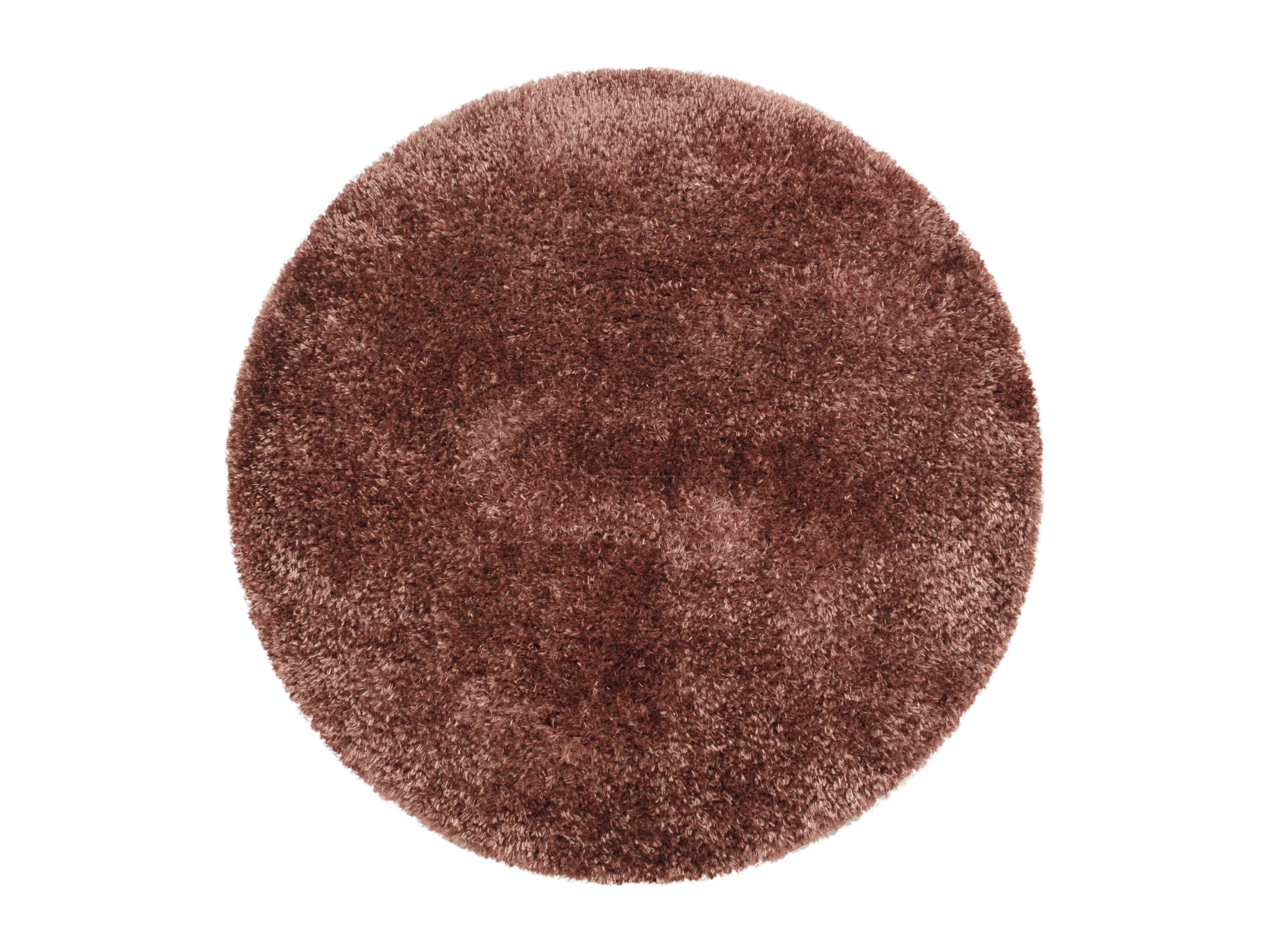 Shaggy living room high-pile rug, glossy yarn, solid color rose