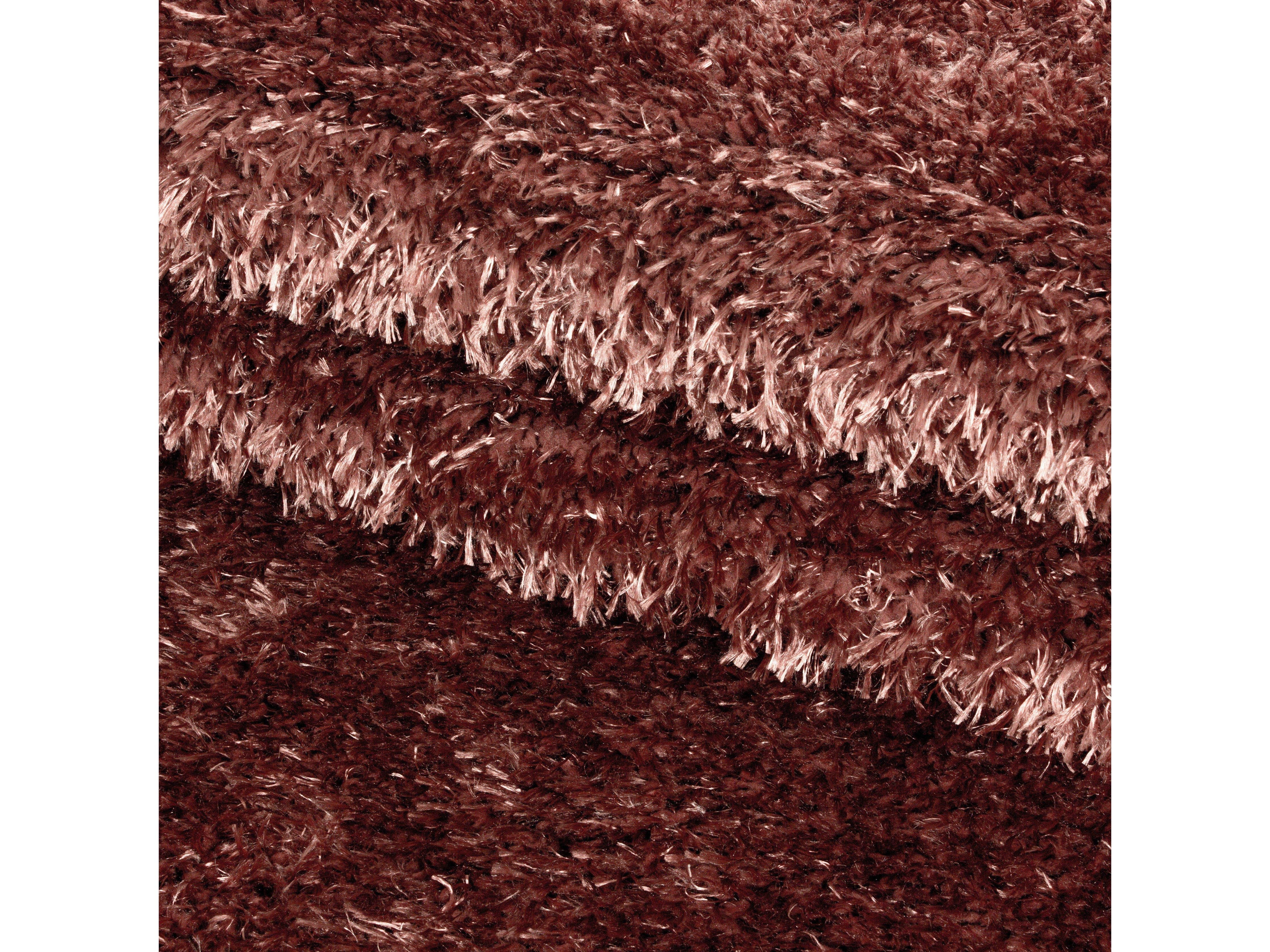 Shaggy Wohnzimmer Hochflor Teppich Glanz Garn Einfarbig Kupfer