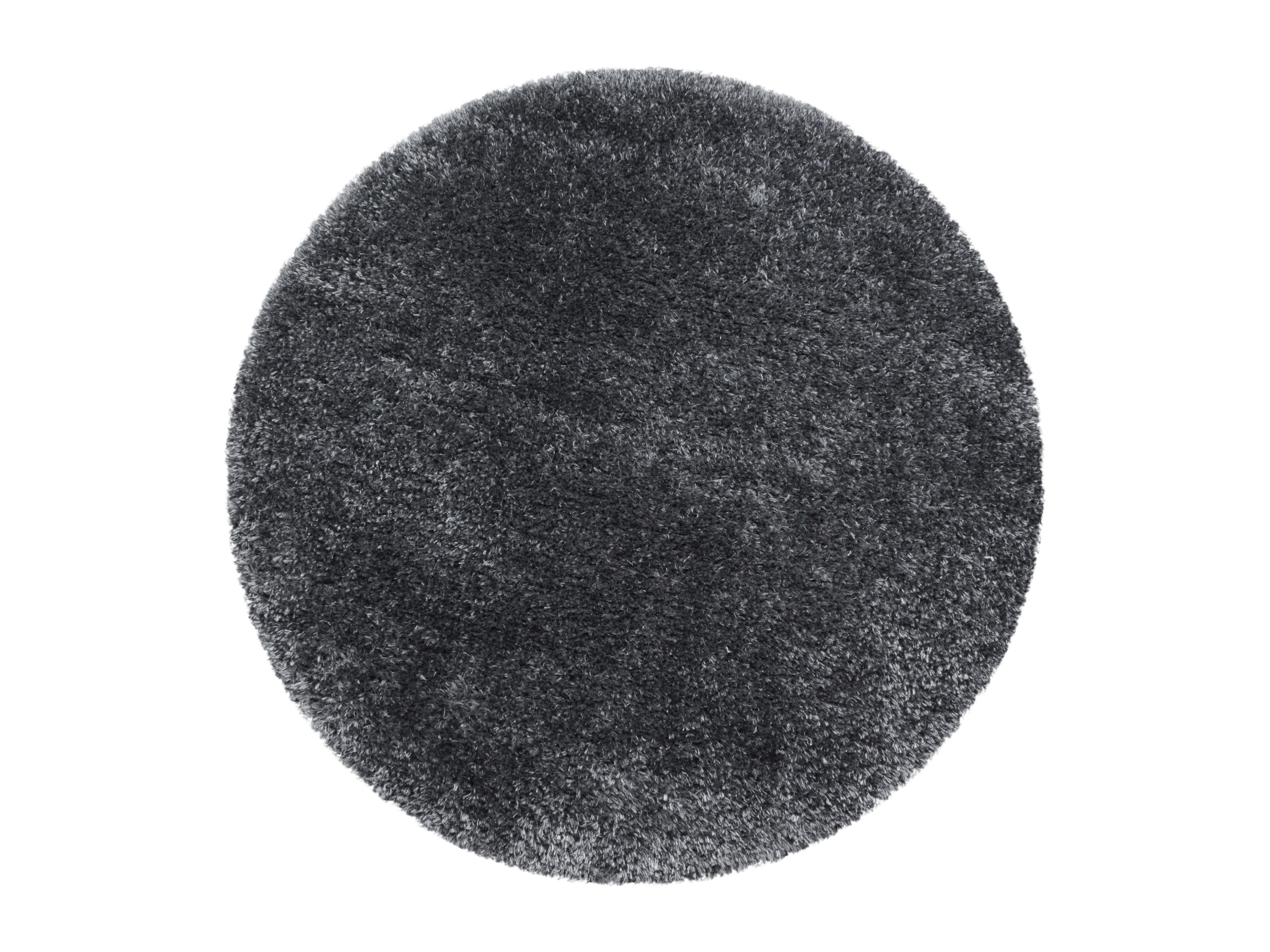 Shaggy living room high-pile rug, glossy yarn, solid color rose
