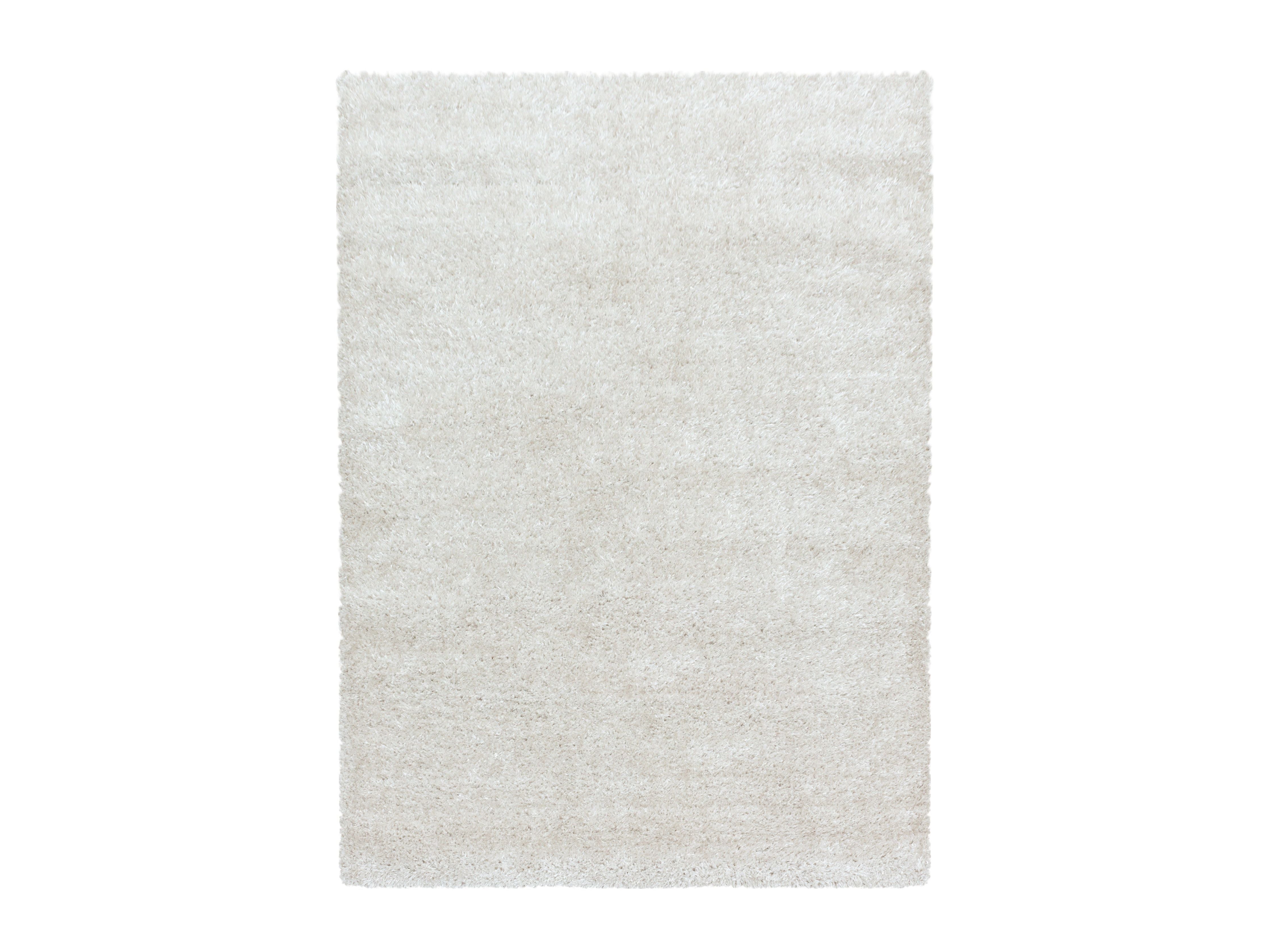 Shaggy Wohnzimmer Hochflor Teppich Glanz Garn Einfarbig Natur