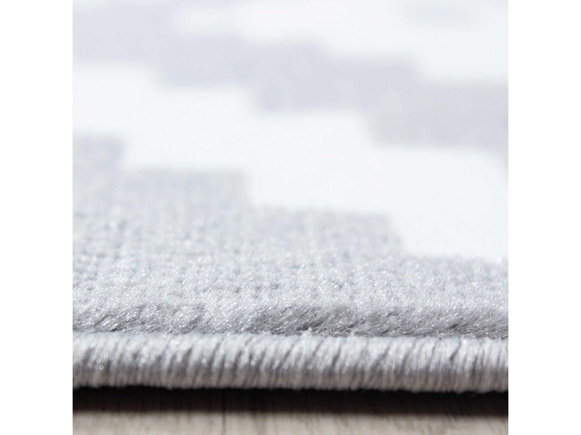 Moderner Wohnzimmer Elegance designer Teppich Kurzflor Grau Weiss