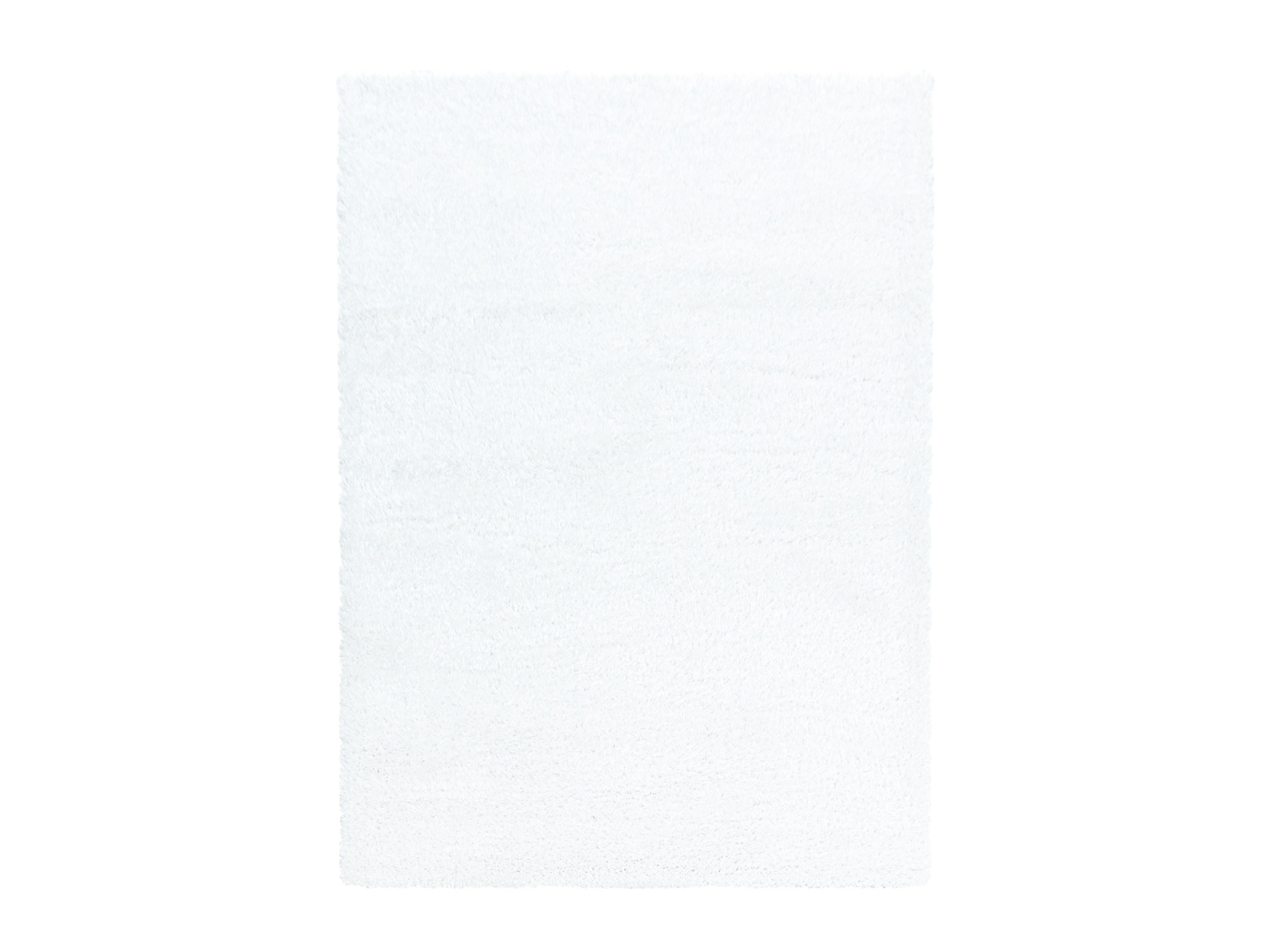 Shaggy Wohnzimmer Hochflor Teppich Glanz Garn Einfarbig Weiss