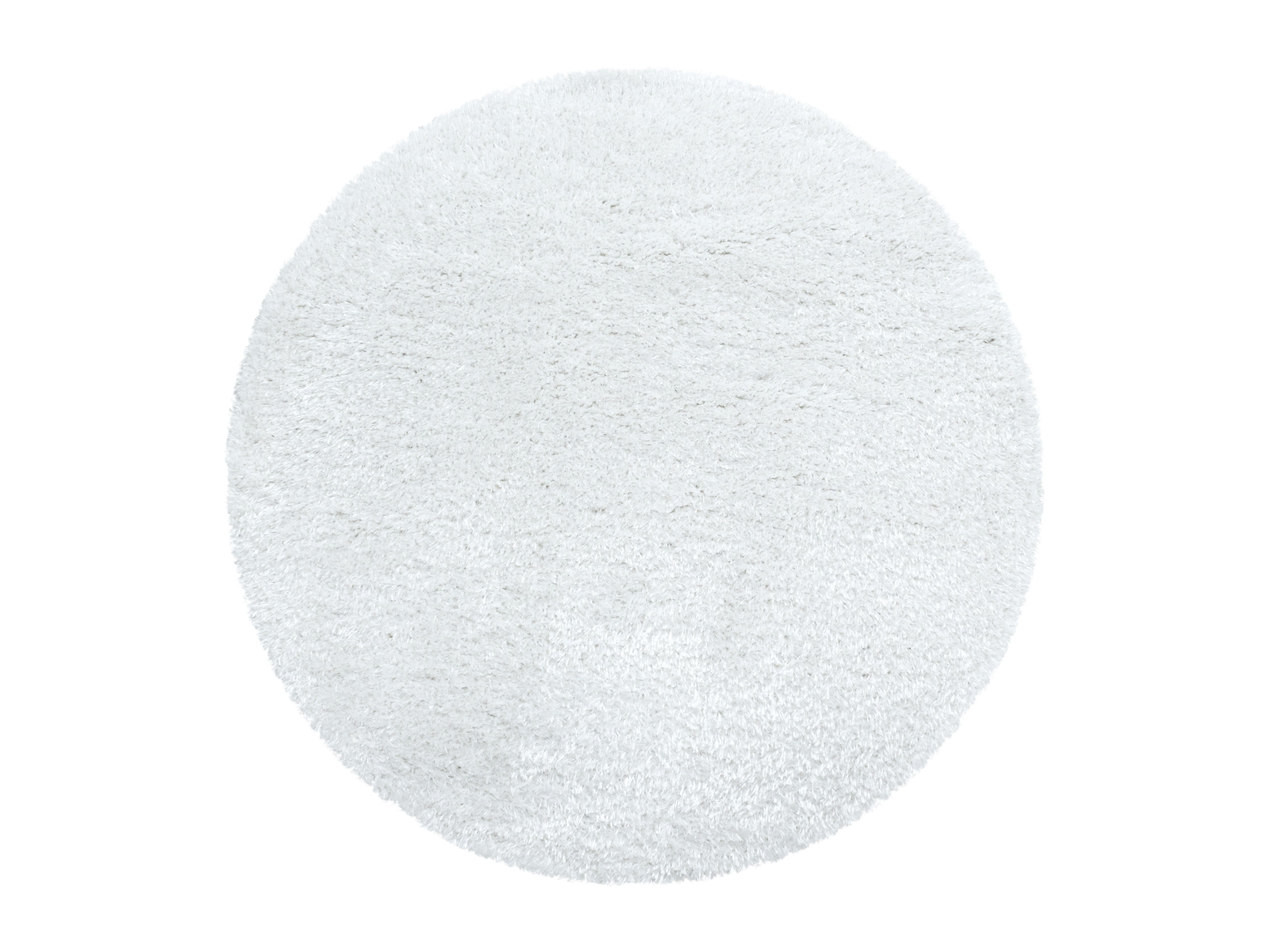 Shaggy Wohnzimmer Hochflor Teppich Glanz Garn Einfarbig Weiss