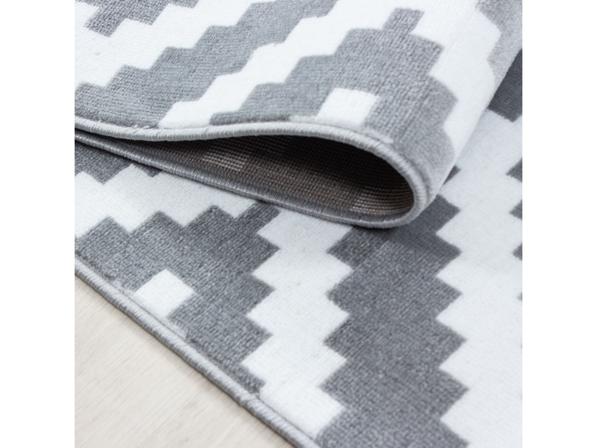 Moderner Wohnzimmer Elegance designer Teppich Kurzflor Grau Weiss