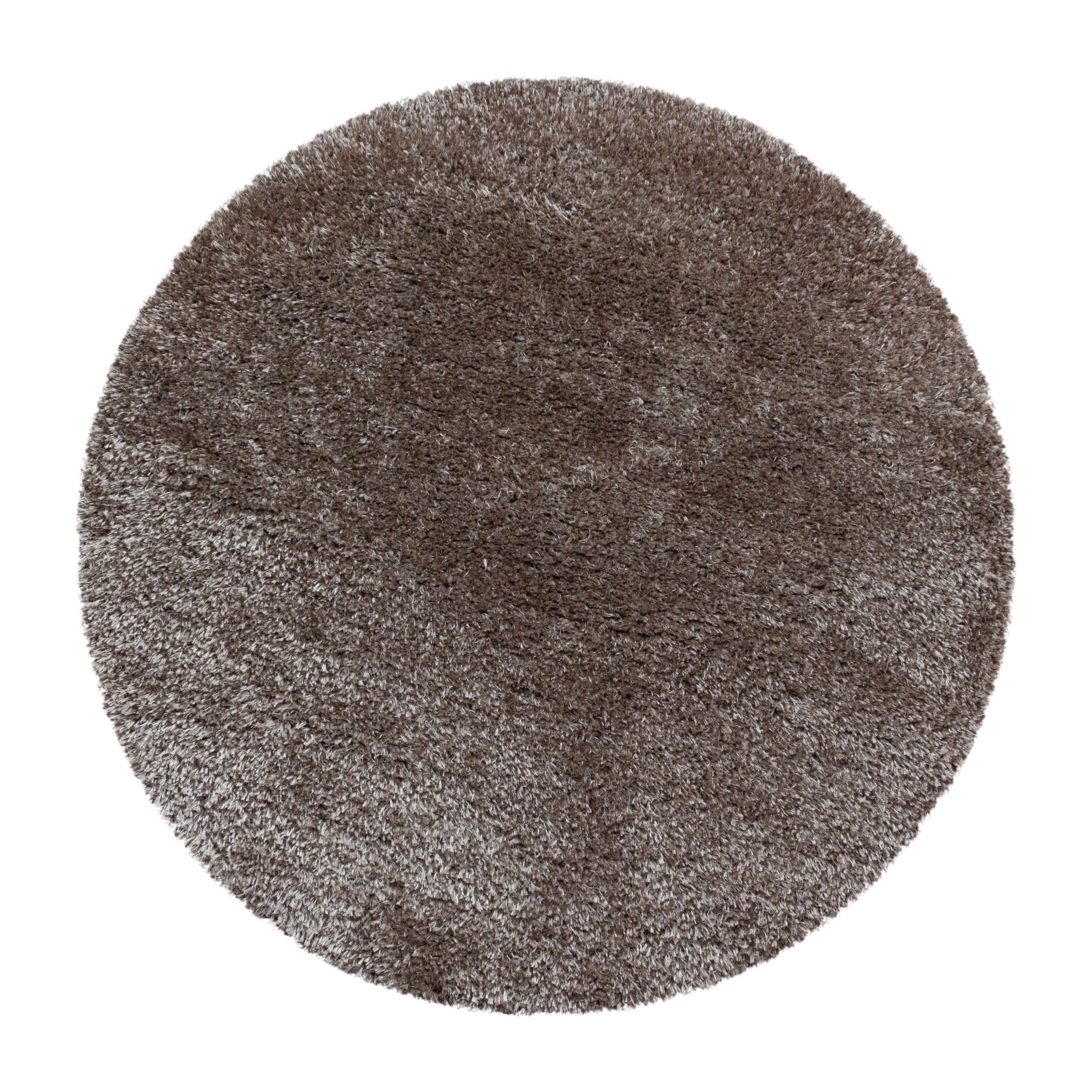 Shaggy living room high-pile rug, glossy yarn, solid color rose