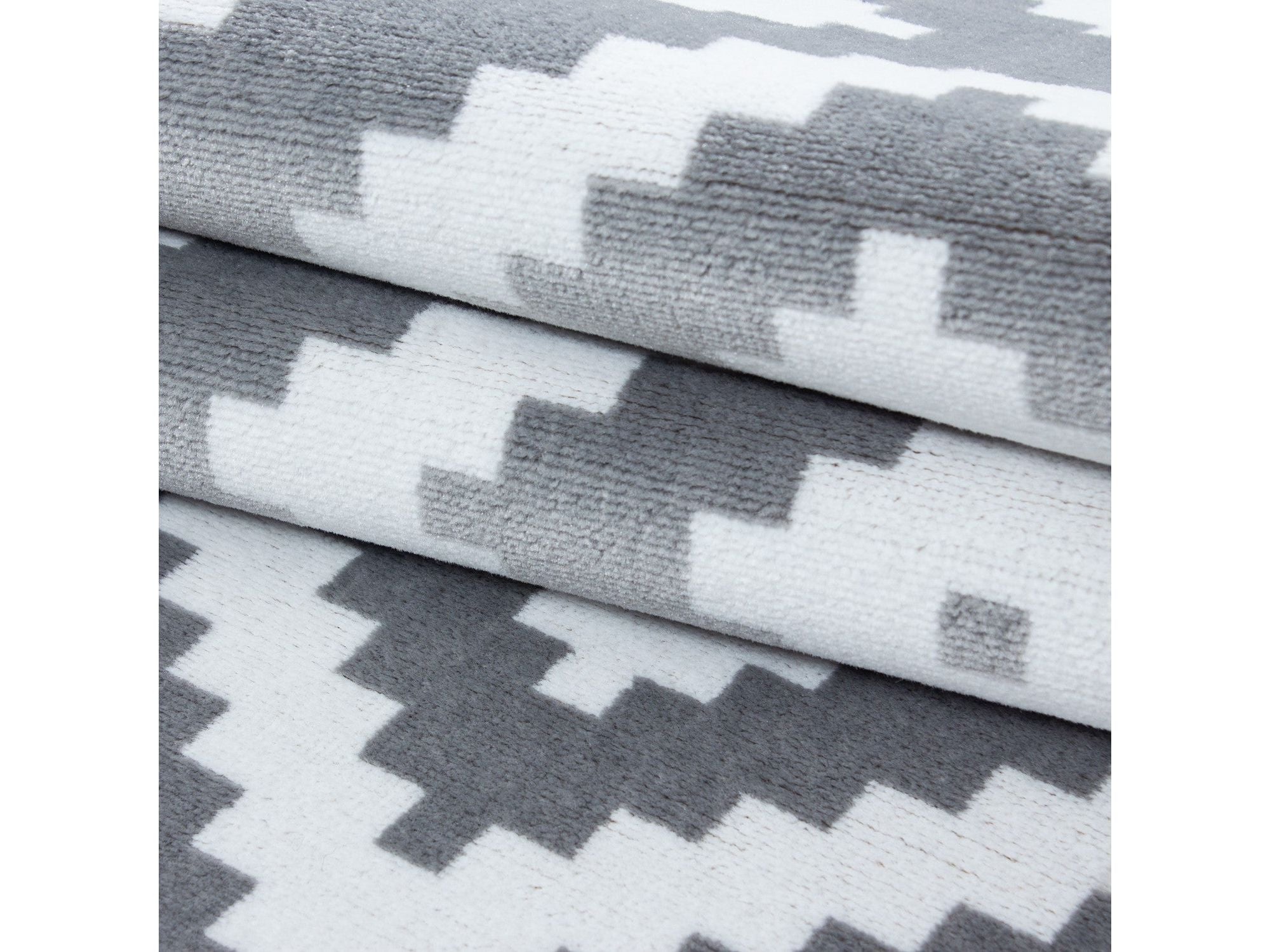 Moderner Wohnzimmer Elegance designer Teppich Kurzflor Grau Weiss