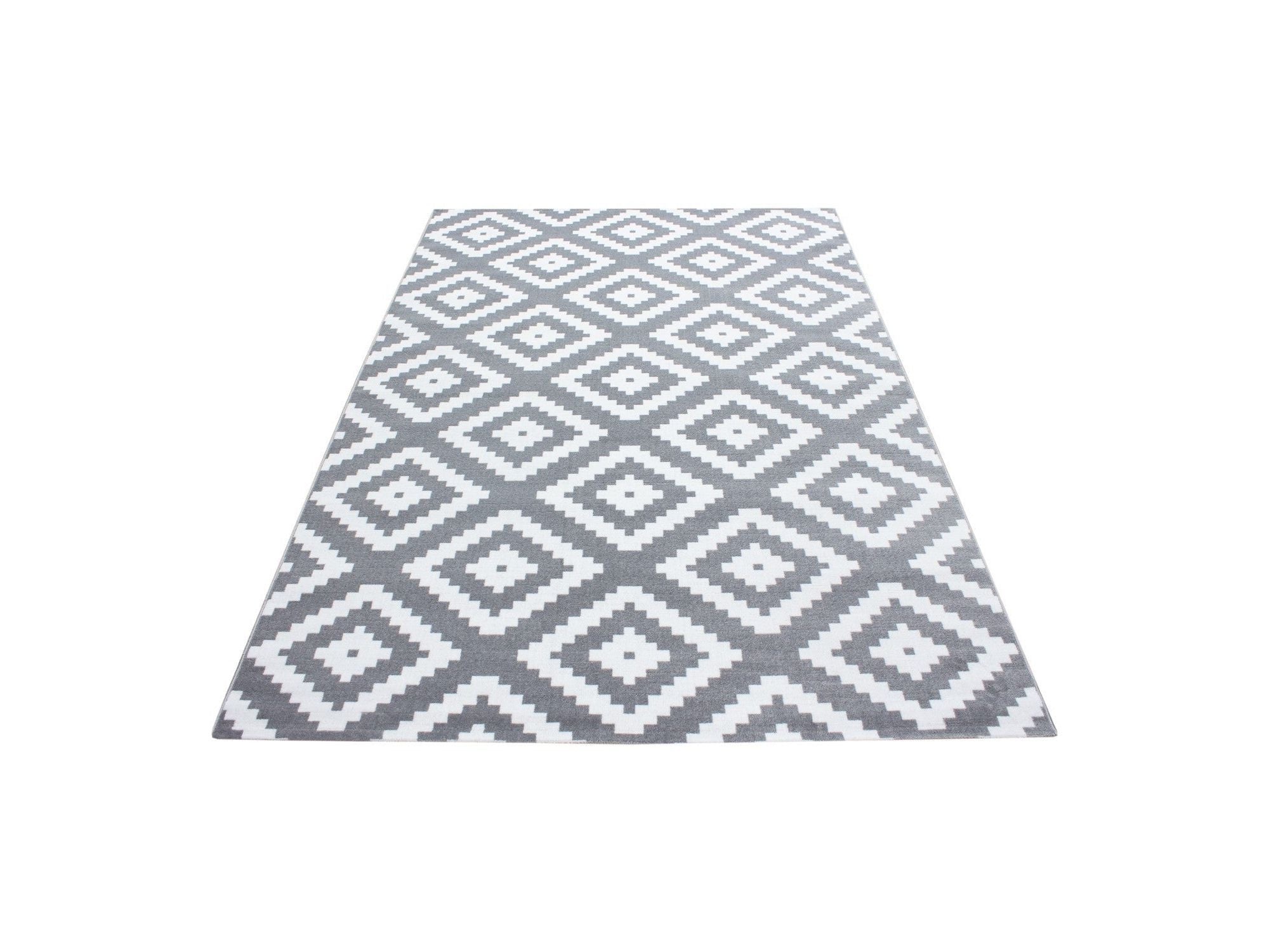 Moderner Wohnzimmer Elegance designer Teppich Kurzflor Grau Weiss