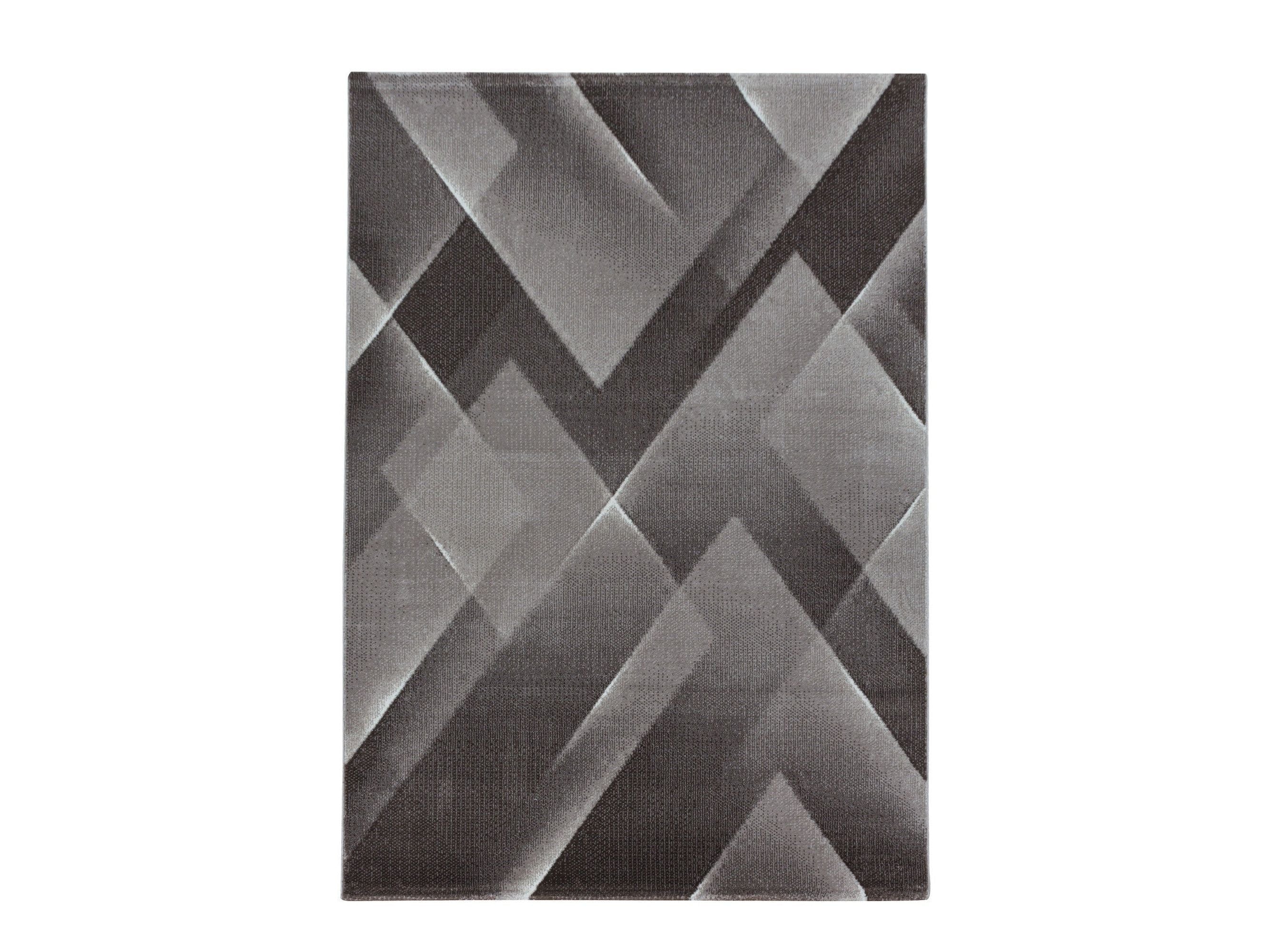 Wohnzimmerteppich Kurzflor Teppich 3-D Design Muster Dreieck Soft Flor Braun