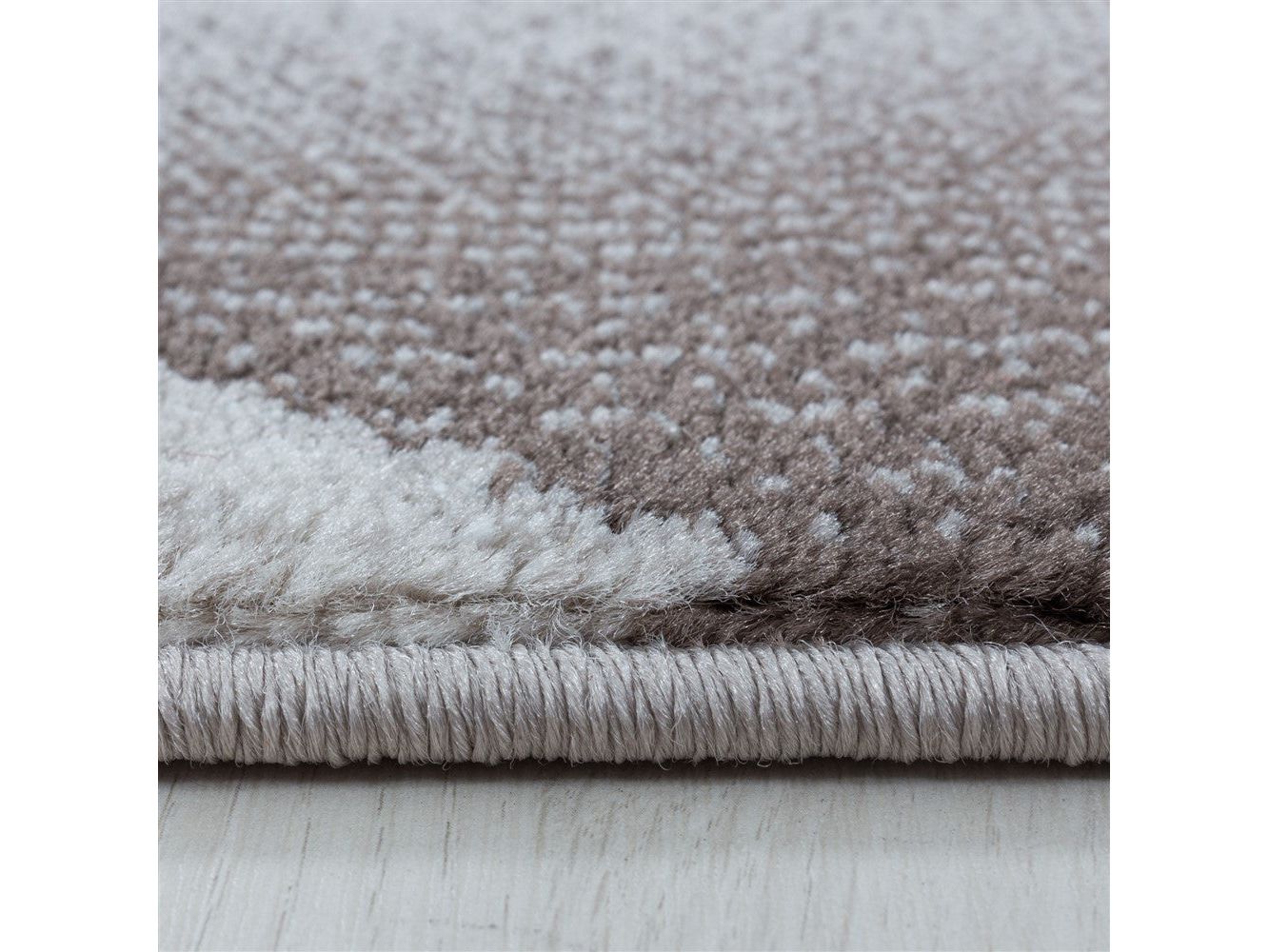 Wohnzimmerteppich Kurzflor Teppich 3-D Design Muster Dreieck Soft Flor Braun