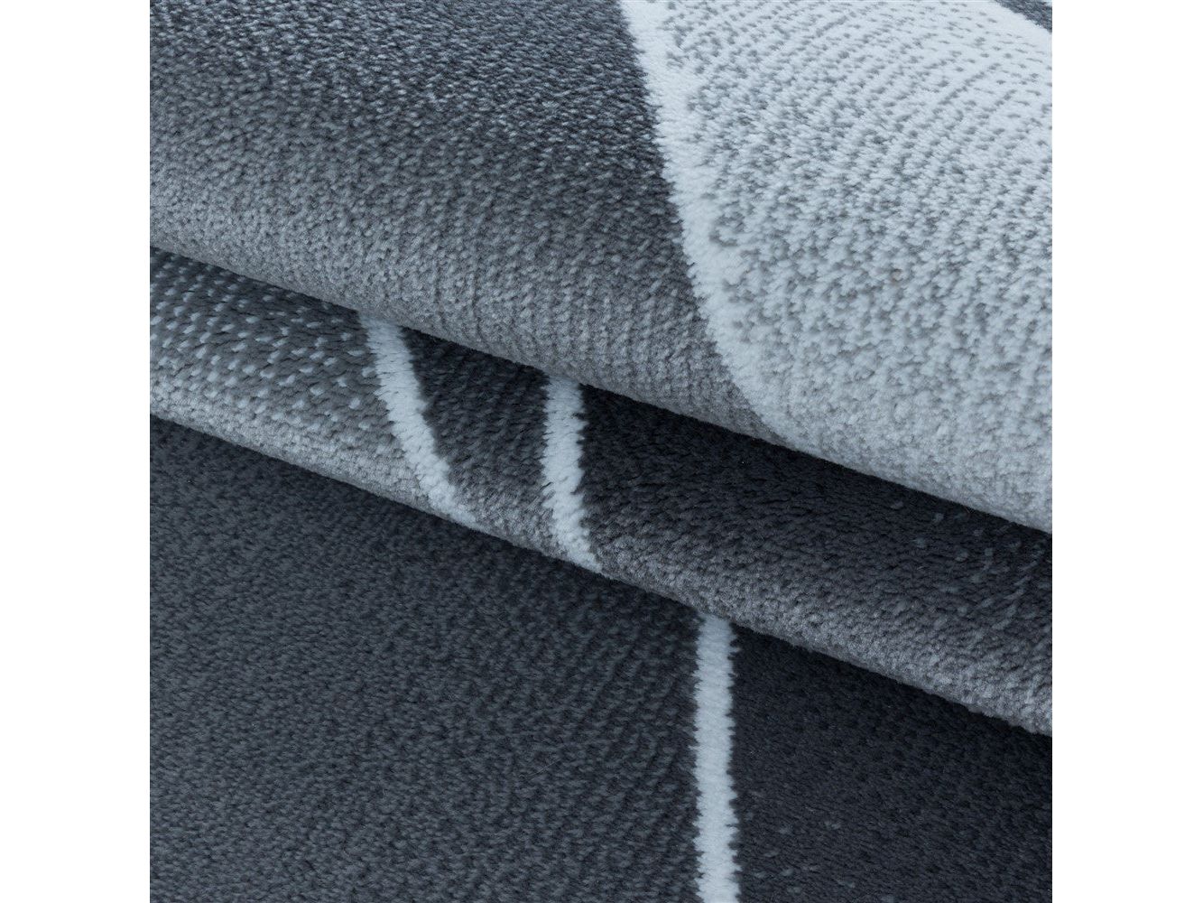 Wohnzimmerteppich Kurzflor Teppich 3-D Design Muster Wellen Soft Flor Grau