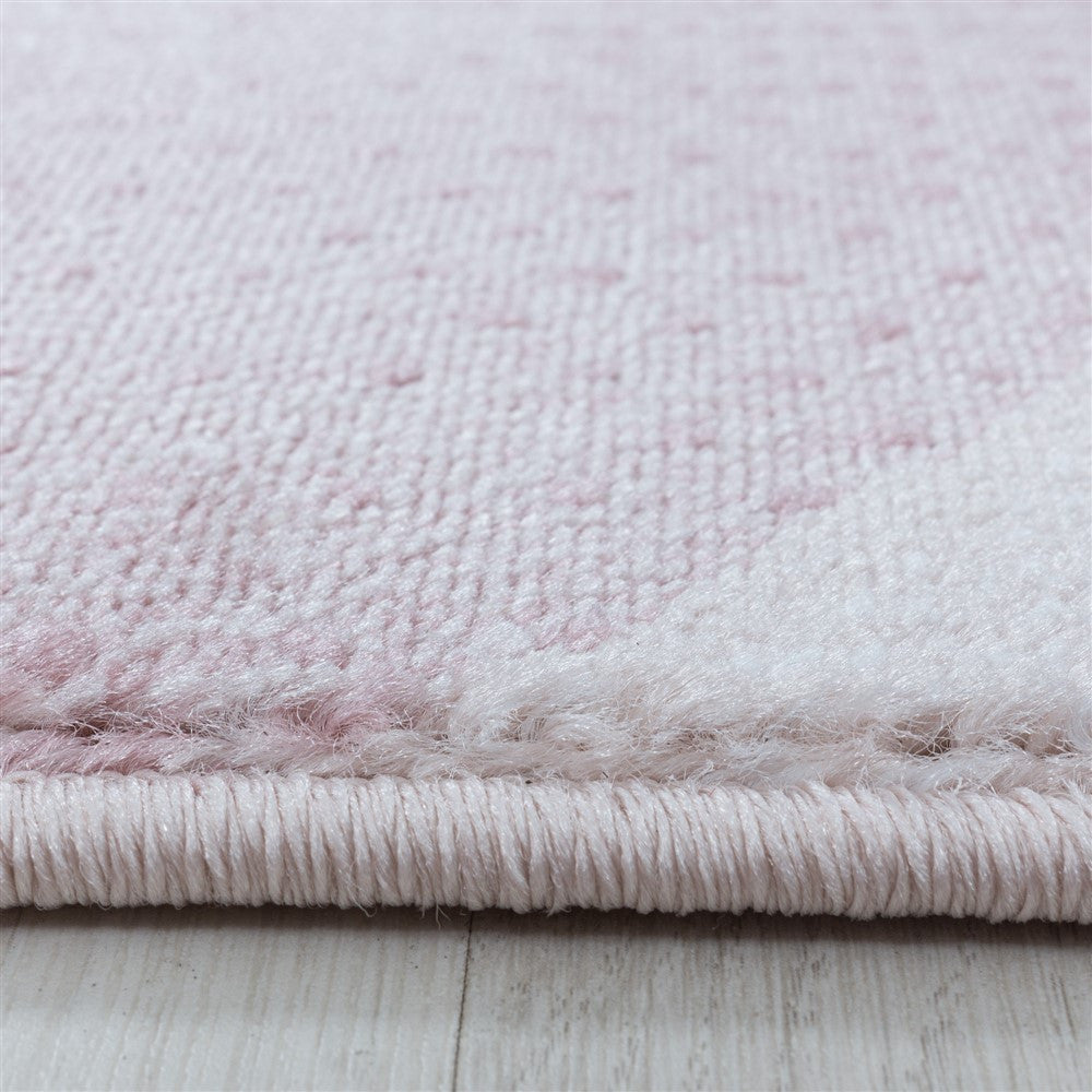 Wohnzimmerteppich Kurzflor Teppich 3-D Design Muster Wellen Soft Flor Pink