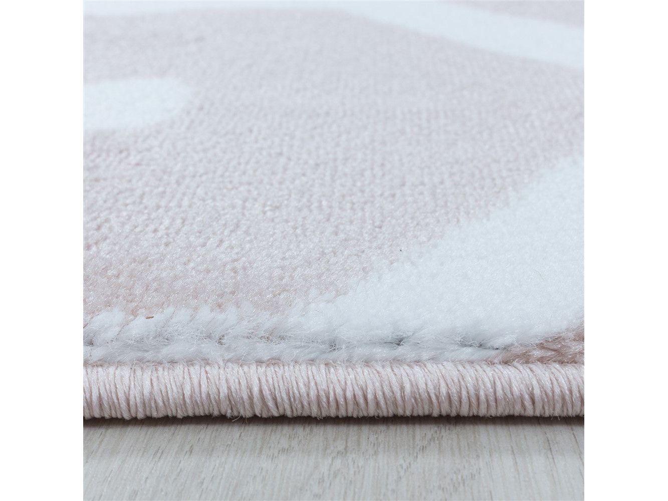 Wohnzimmerteppich Kurzflor Teppich Gitter Design Soft Flor Pink