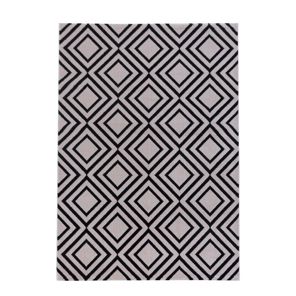 Wohnzimmerteppich Kurzflor Teppich Rauten Gitter Design Soft Flor Pink