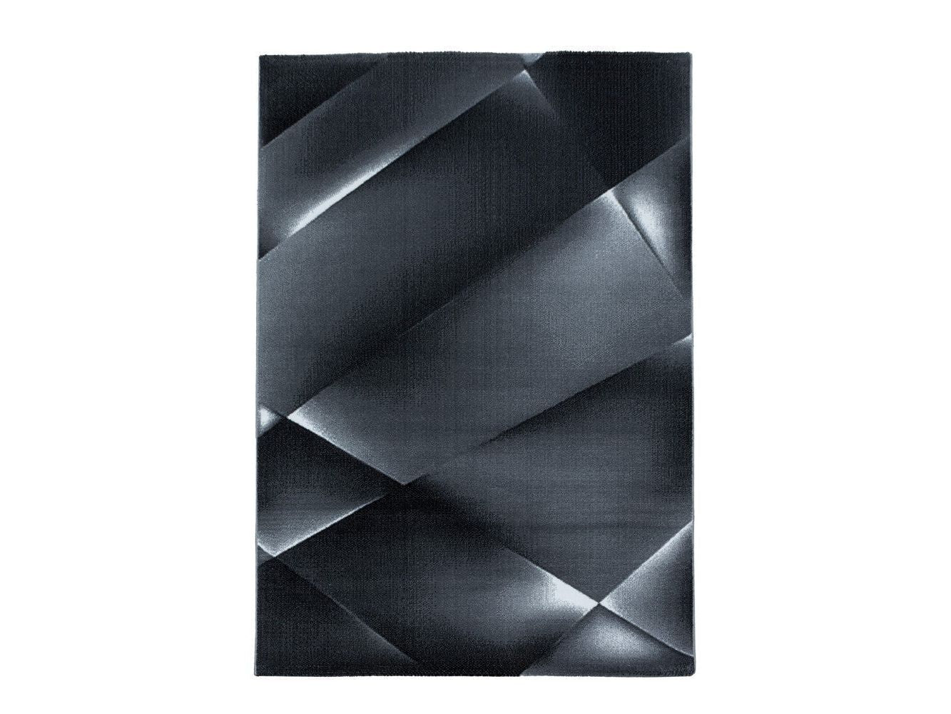 Wohnzimmerteppich Kurzflor Teppich Abstraktes Design Soft Flor Schwarz