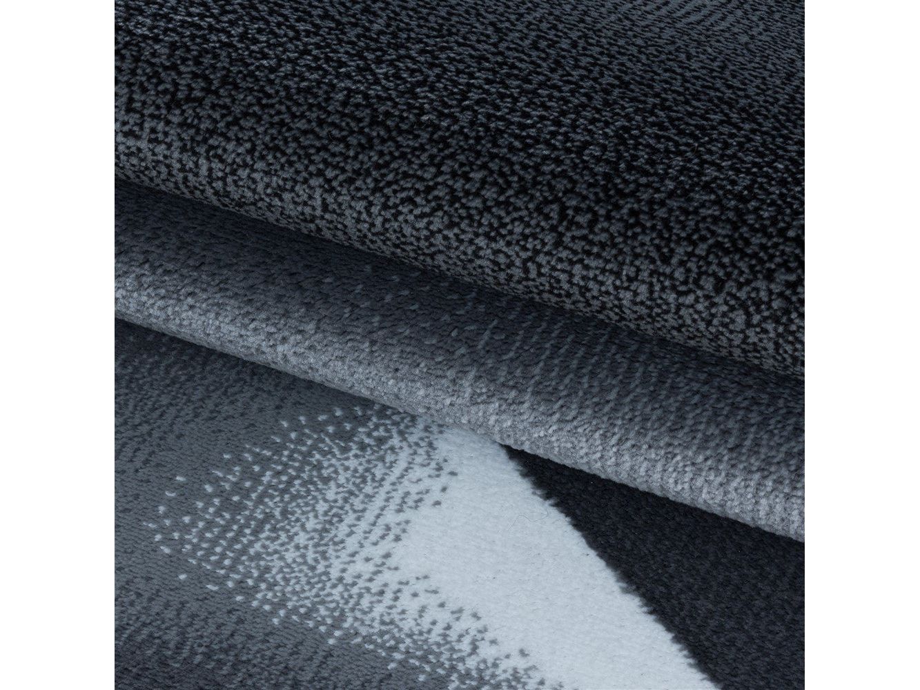 Wohnzimmerteppich Kurzflor Teppich Abstraktes Design Soft Flor Schwarz