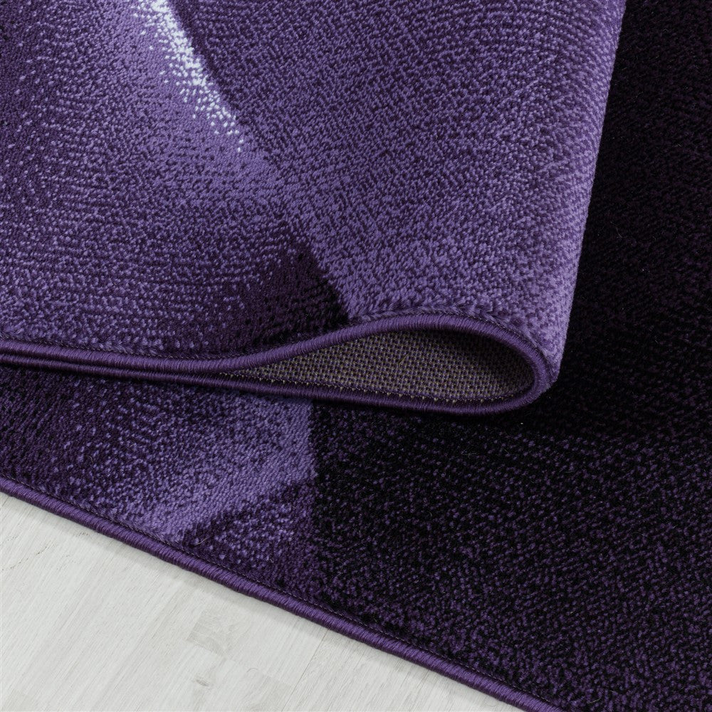 Wohnzimmerteppich Kurzflor Teppich Abstraktes Design Soft Flor Lila