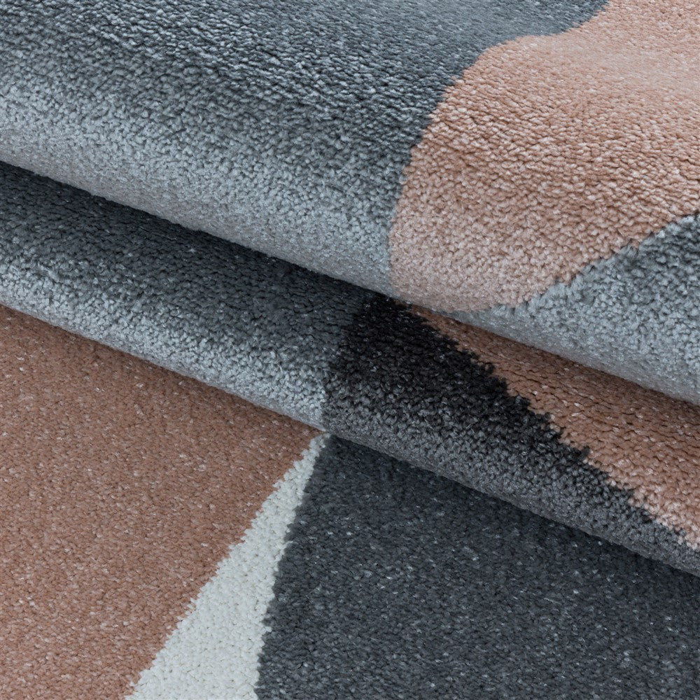 Wohnzimmerteppich Kurzflor Teppich Design Zipcode Muster Abstrakt Rose