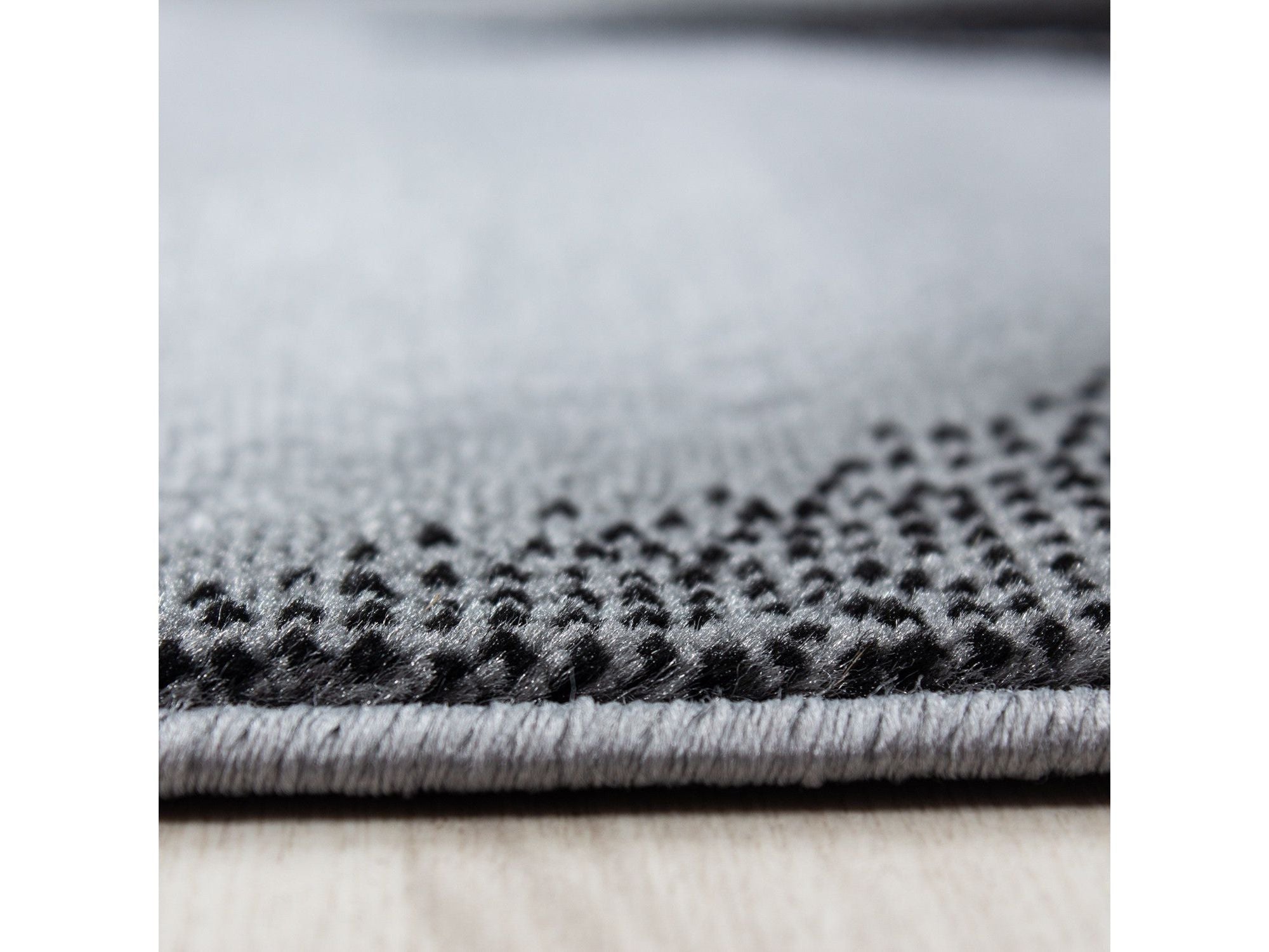 Teppich Moderner Wohnzimmer abstrakt schatten Wellenmotiv designer Kurzflor Schwarz Grau