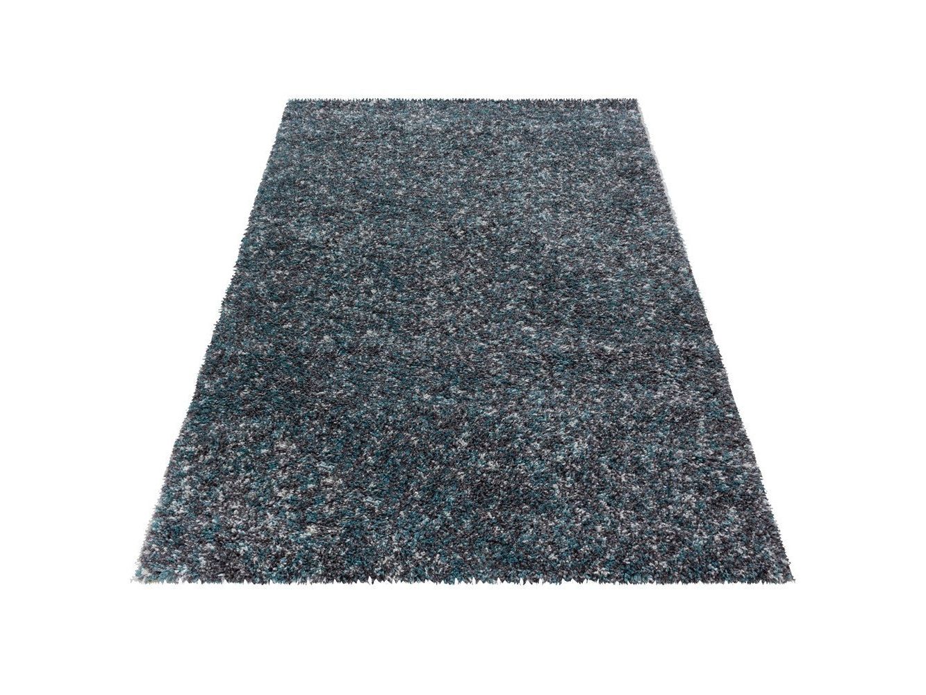 Shaggy Teppich Hochwertig Hochflor Wohnzimmer Mint Grau Creme Meliert