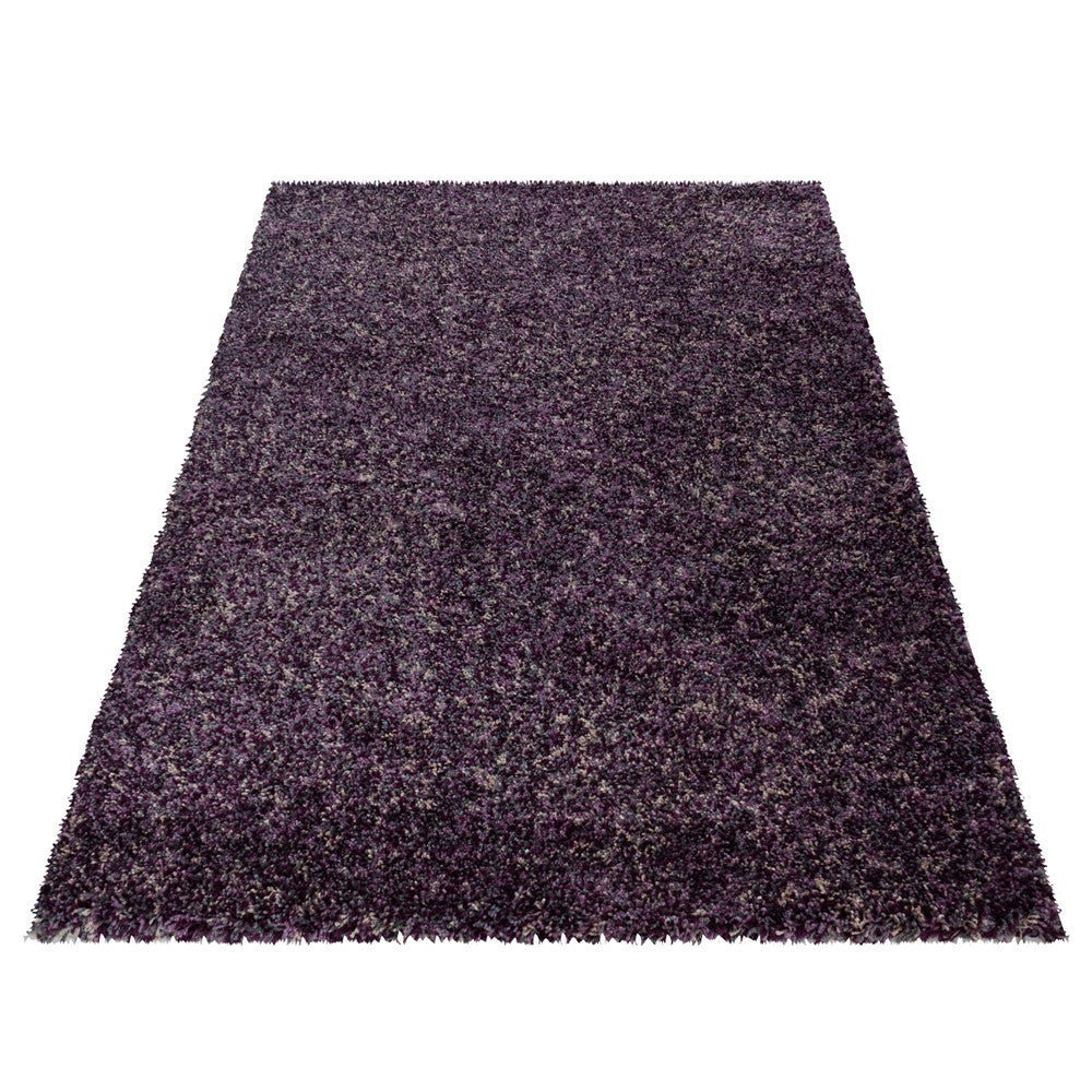Shaggy Teppich Hochwertig Hochflor Wohnzimmer Lila Grau Beige Meliert