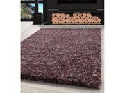 Shaggy Teppich Hochwertig Hochflor Wohnzimmer Pink Lila Taupe Creme Meliert