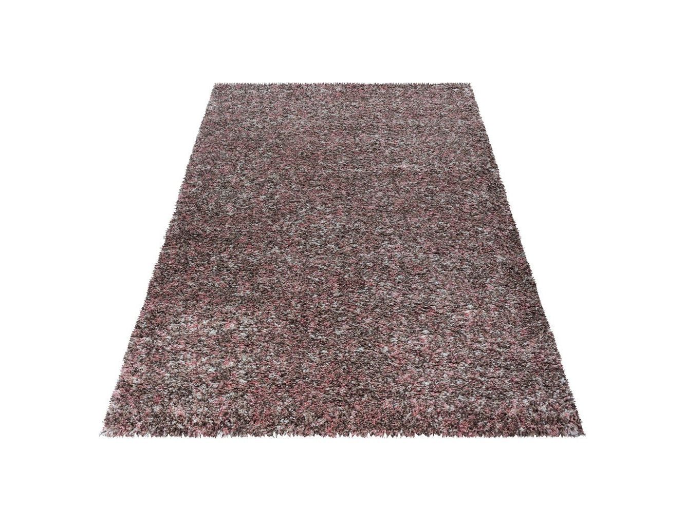 Shaggy Teppich Hochwertig Hochflor Wohnzimmer Rose Taupe Beige Creme Meliert