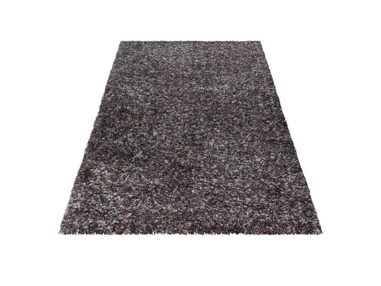 Shaggy Teppich Hochwertig Hochflor Wohnzimmer Taupe Grau Beige Creme Meliert