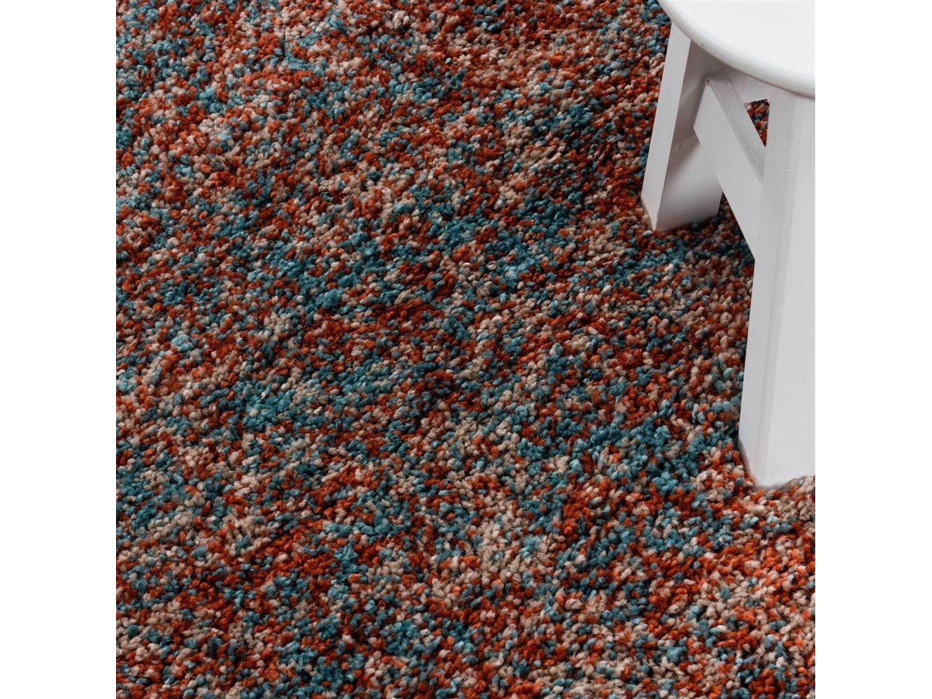 Shaggy Teppich Hochwertig Hochflor Wohnzimmer Terra Mint Beige Meliert